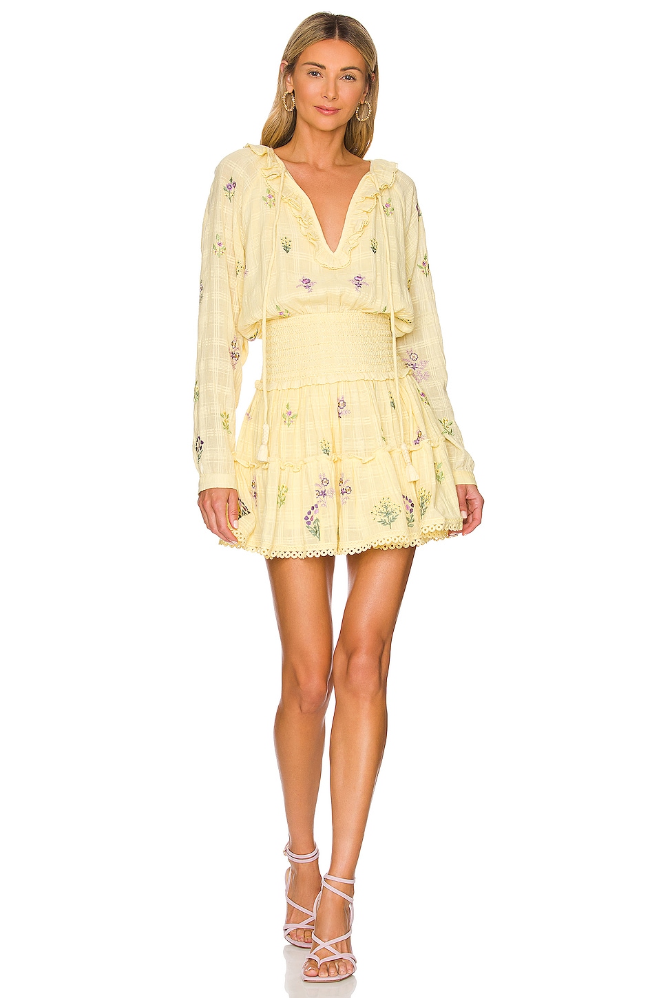 HEMANT AND NANDITA Short Dress in Butter Yellow | REVOLVE