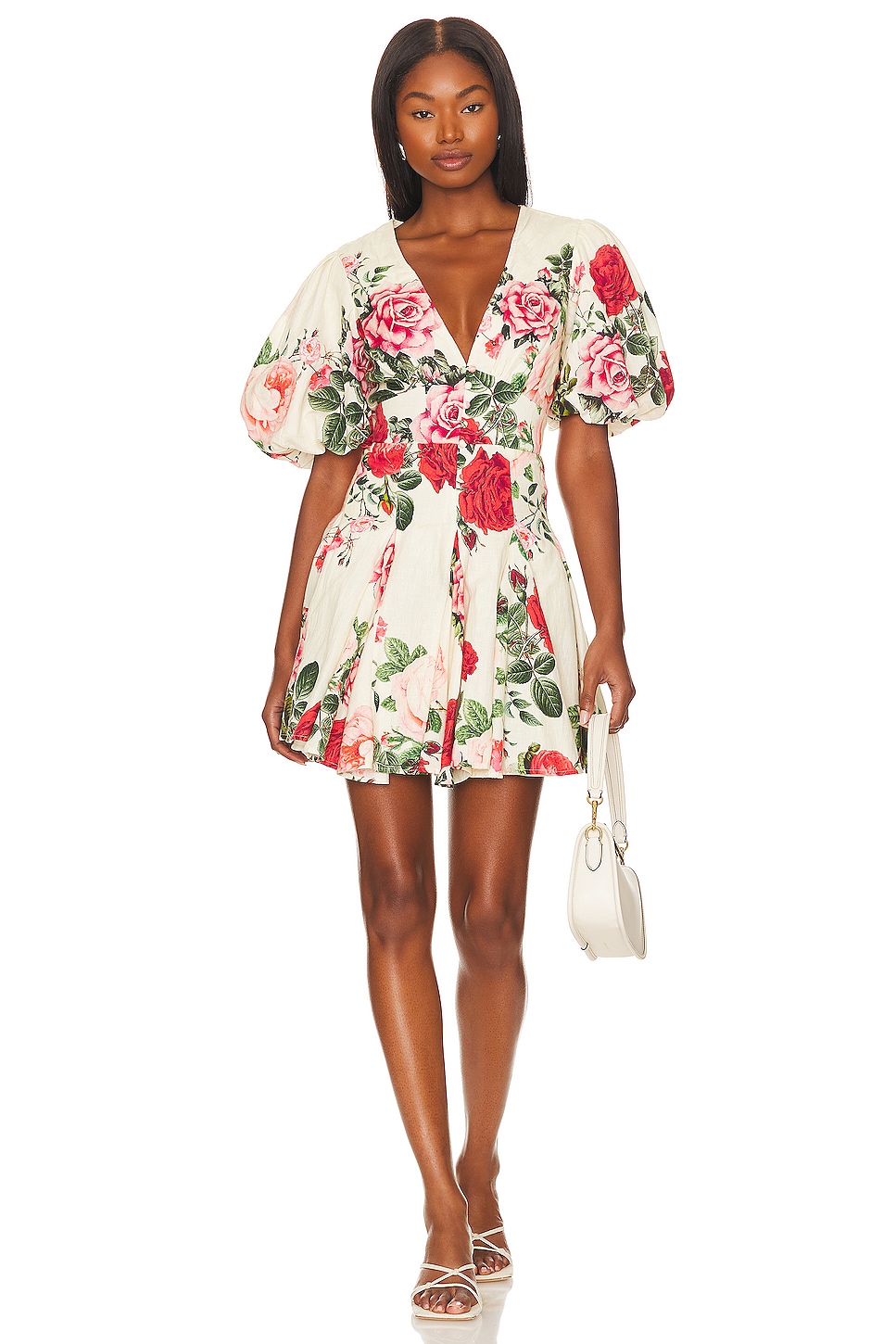 Bettina Mini Dress - Short Sleeve Dress in Red Floral