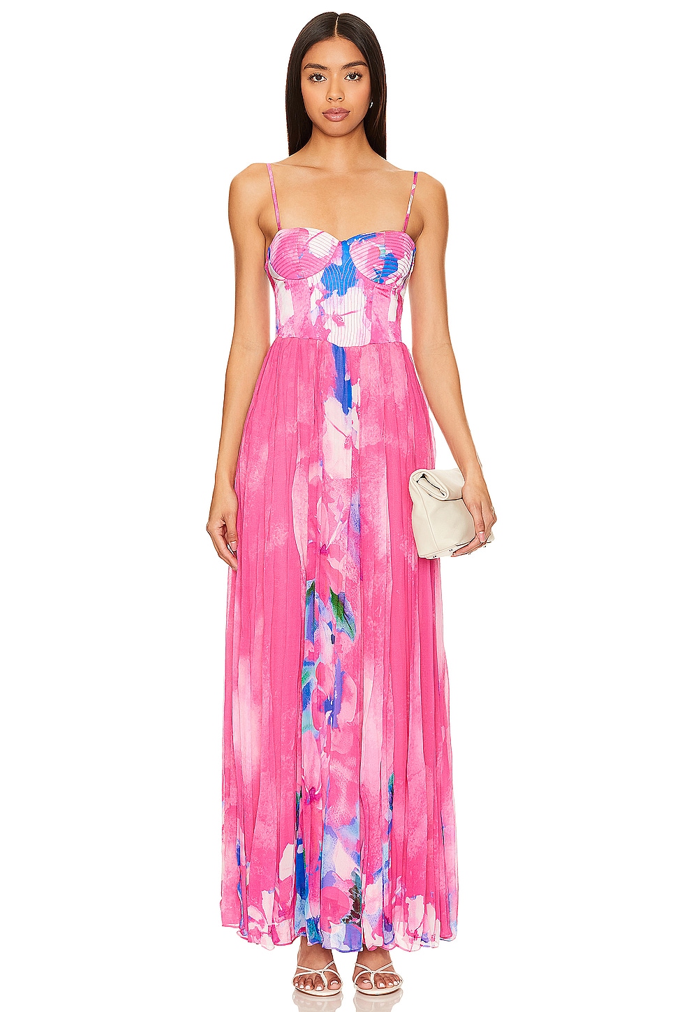 HEMANT AND NANDITA Vesa Bustier Maxi Dress in Multicolor