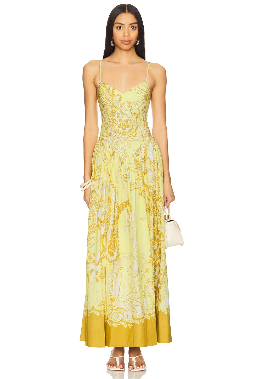 HEMANT AND NANDITA Long Dress in Light Yellow | REVOLVE