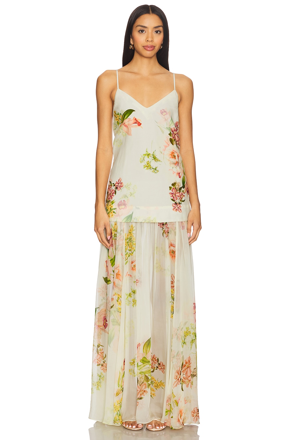 HEMANT AND NANDITA Maxi Dress in Ivory Floral | REVOLVE