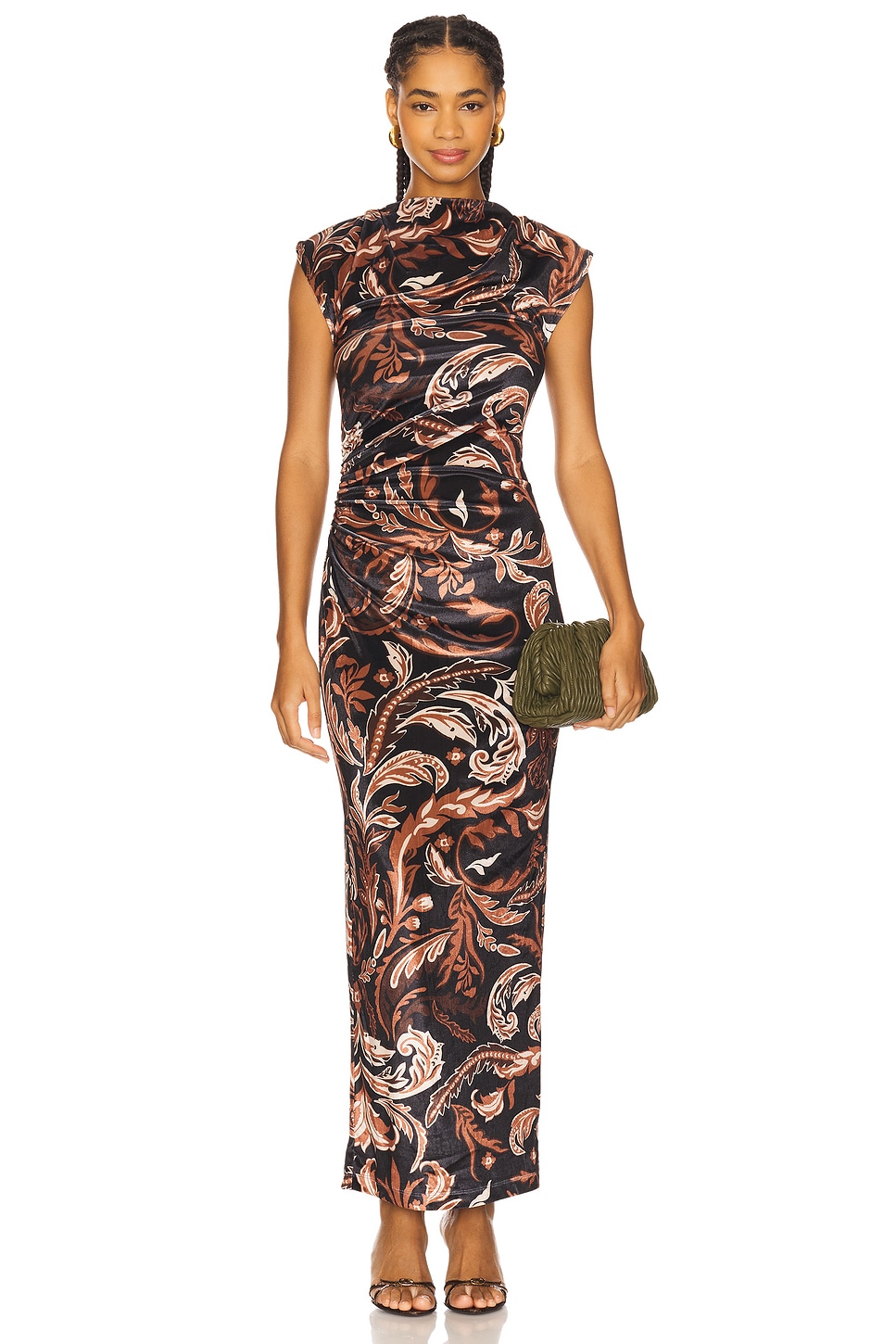 Hemant and Nandita Mock Neck Midi Dress