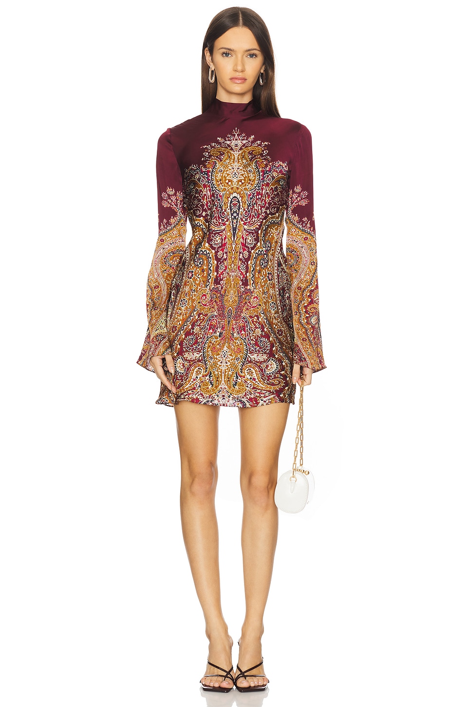 burgundy mini dress revolve Burgundy Long Sleeve Lace Mini Dress