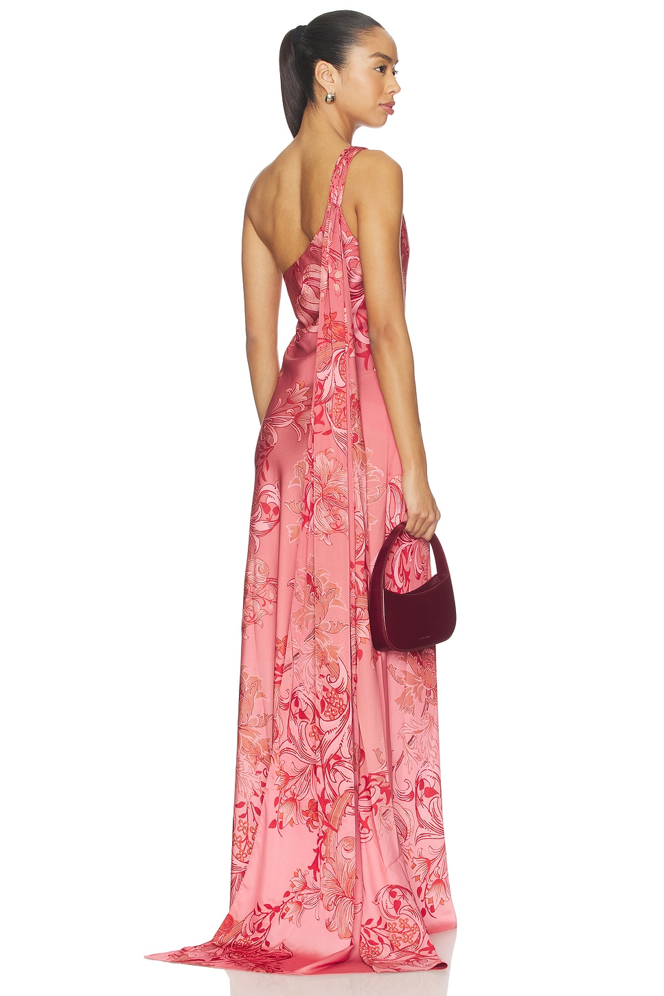 strapless open back dress One Shoulder With Slit Chiffon Bridesmaid Dress main image 0