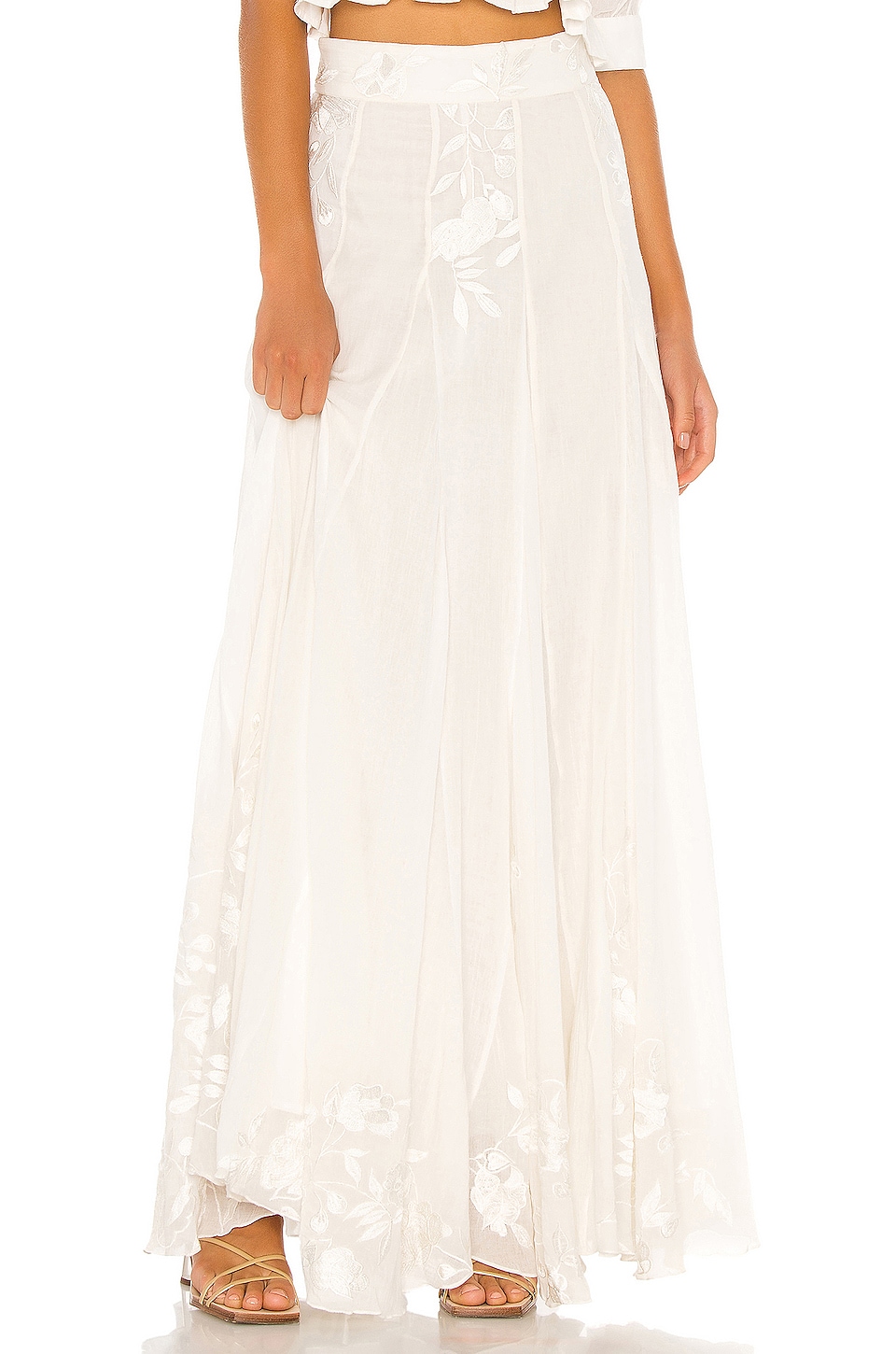 HEMANT AND NANDITA Sole Skirt in White | REVOLVE