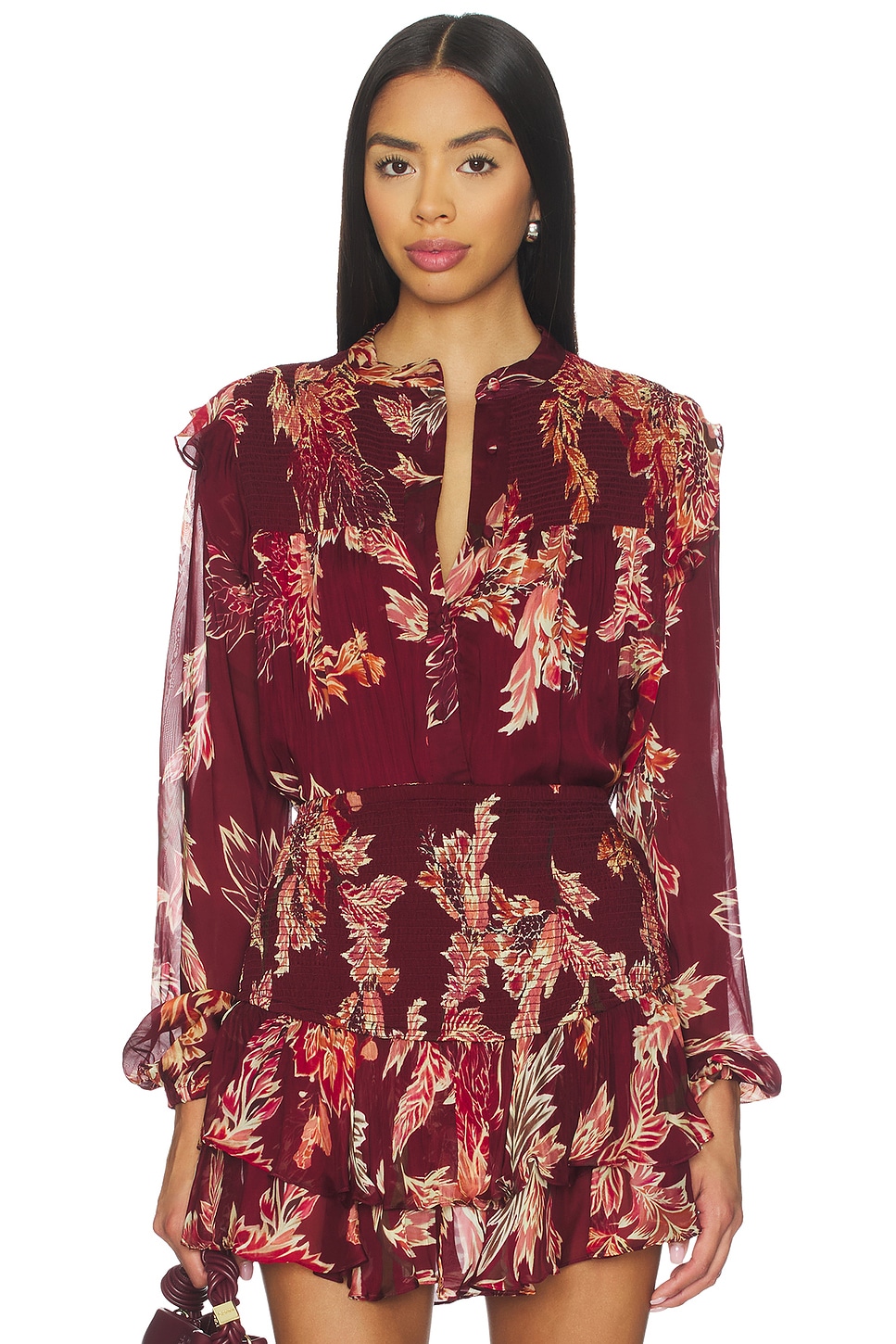 HEMANT AND NANDITA TOP トップ - Maroon | REVOLVE