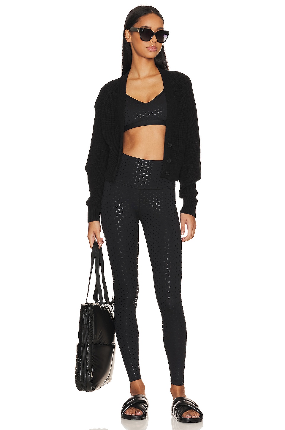Lorna Jane crop leggings black mesh ruffles xs - $35 - From Christina