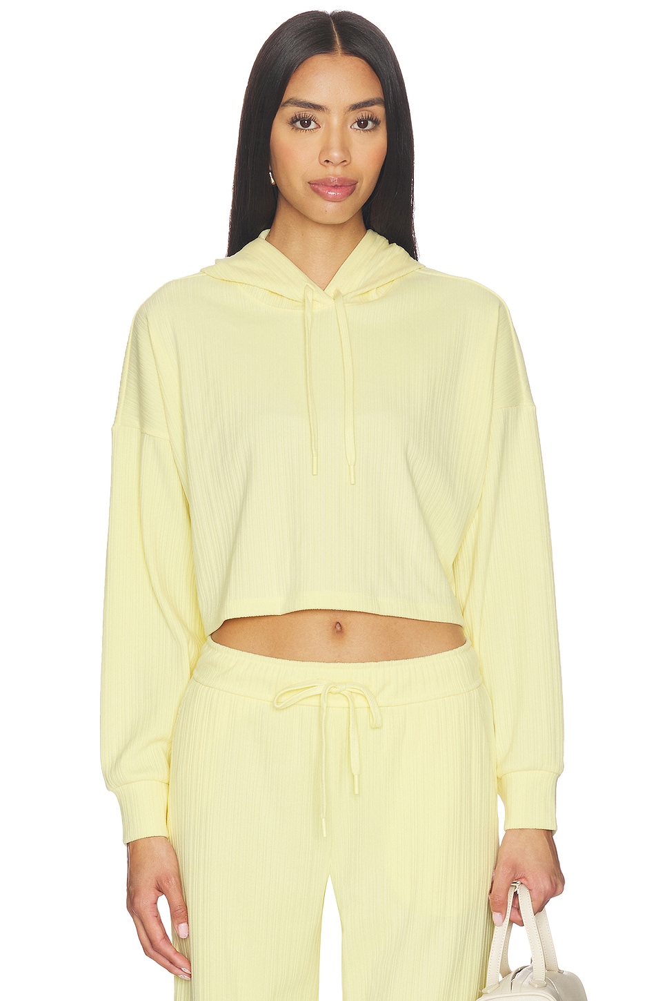Breathe Easy Ribbed Cropped Hoodie