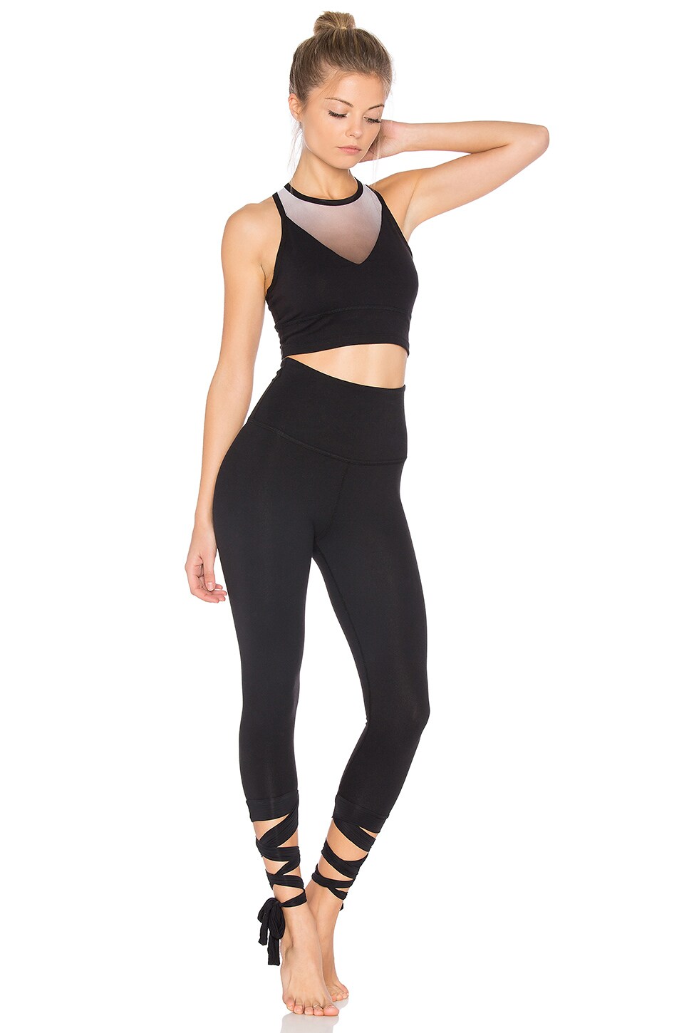 BEYOND YOGA Ommmbre Mesh Bralette, Jet Black ModeSens