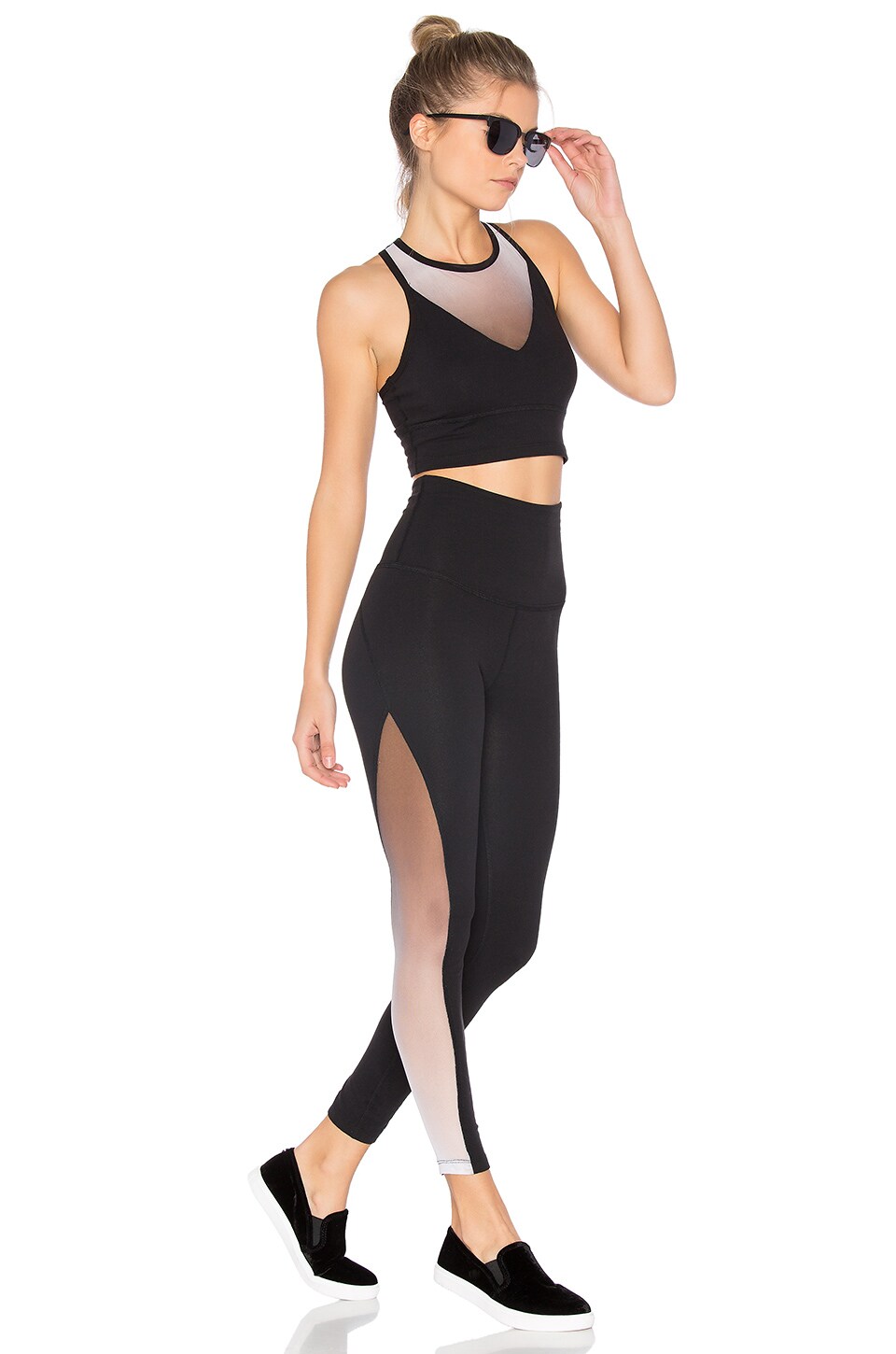 BEYOND YOGA Ommmbre Mesh Legging in Jet Black ModeSens