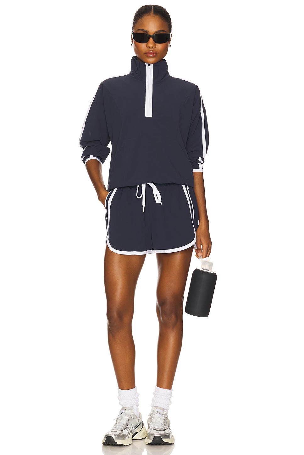Contrast Half Zip Pullover