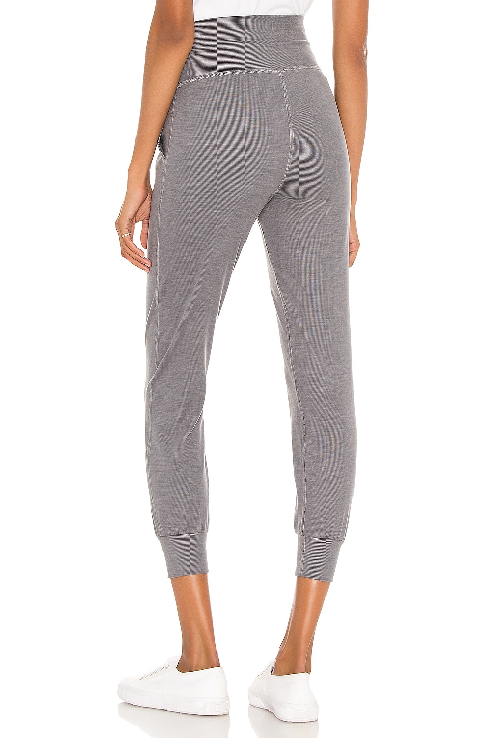 beyond yoga heather rib fitted midi jogger