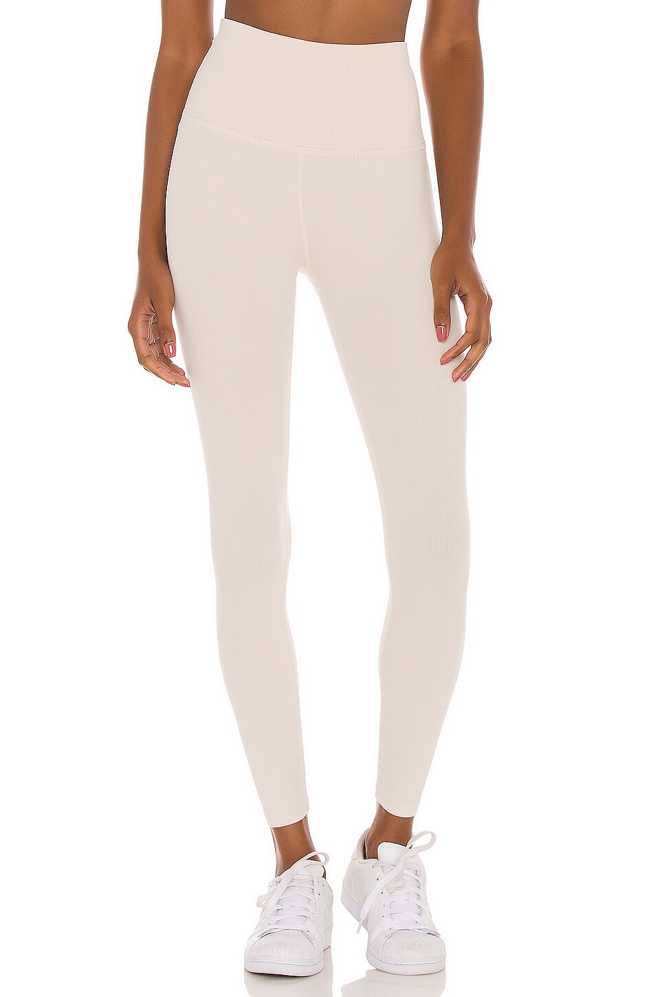 beyond yoga heather rib fitted midi jogger