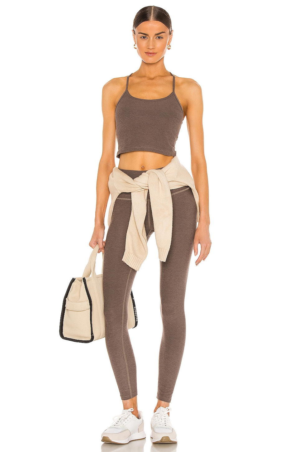 Beyond Yoga Spacedye Caught in the Midi High Waisted Legging in Cocoa Brown