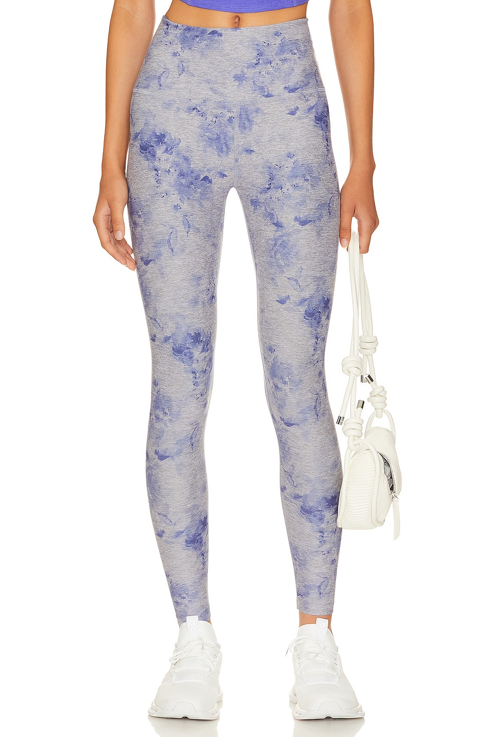 Beyond Yoga Spacedye Caught In The Midi High Waisted Legging in Flower Blue  Heather