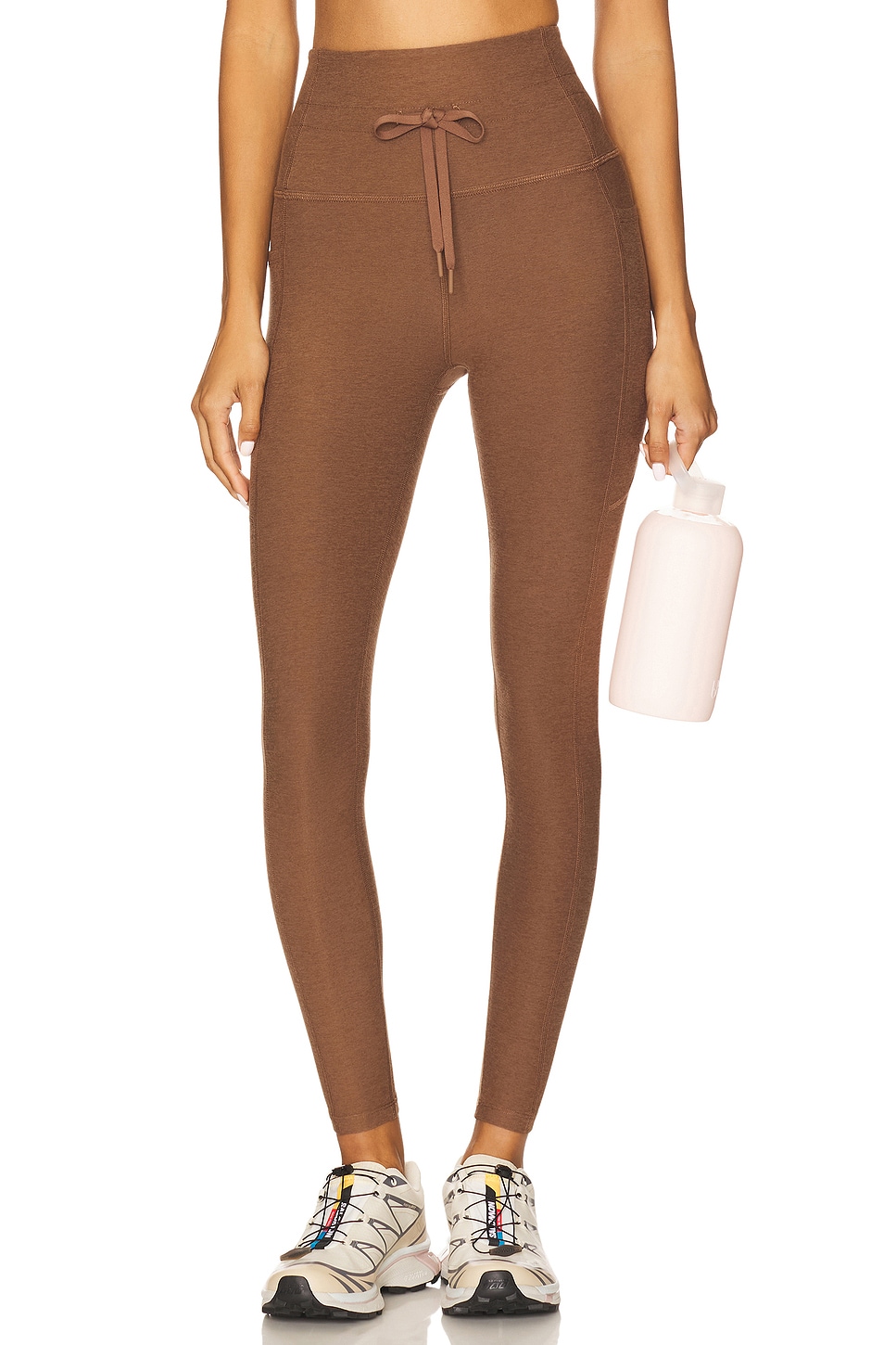 (取寄) ビヨンドヨガ レディース スペースダイ ゴー ポケット ミディ レギンス - ウィメンズ Beyond Yoga women Spacedye Go Pocket Midi Legging - Women's True Chocolate Heather Beyond Yoga Spacedye Go Pocket Midi Legging in True Chocolate