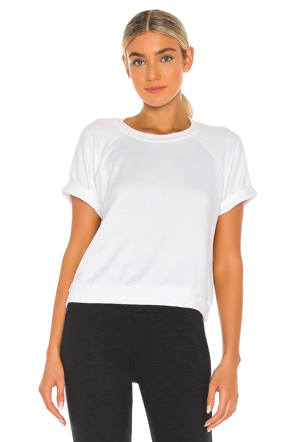 Beyond Yoga Solid Choice Short Sleeve Pullover Top White