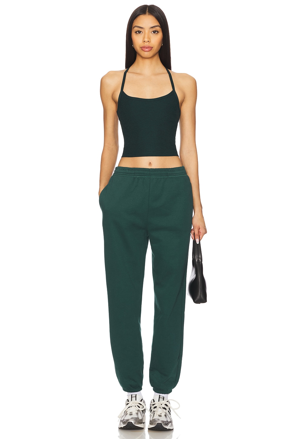 Space Dye Slim Racerback Cropped Tank Top