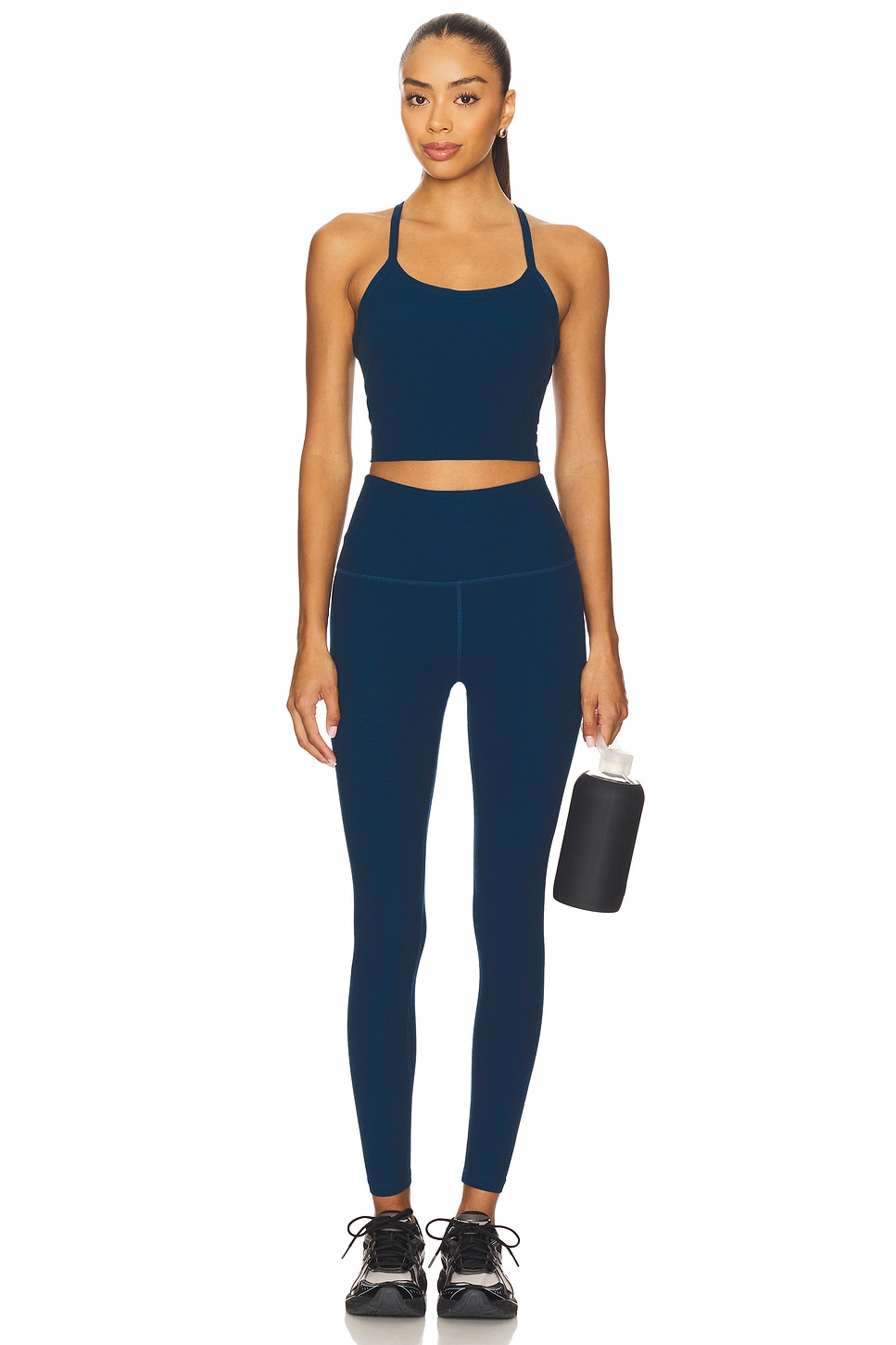 Spacedye Slim Racerback Cropped Tank Top in Sunset Violet Heather