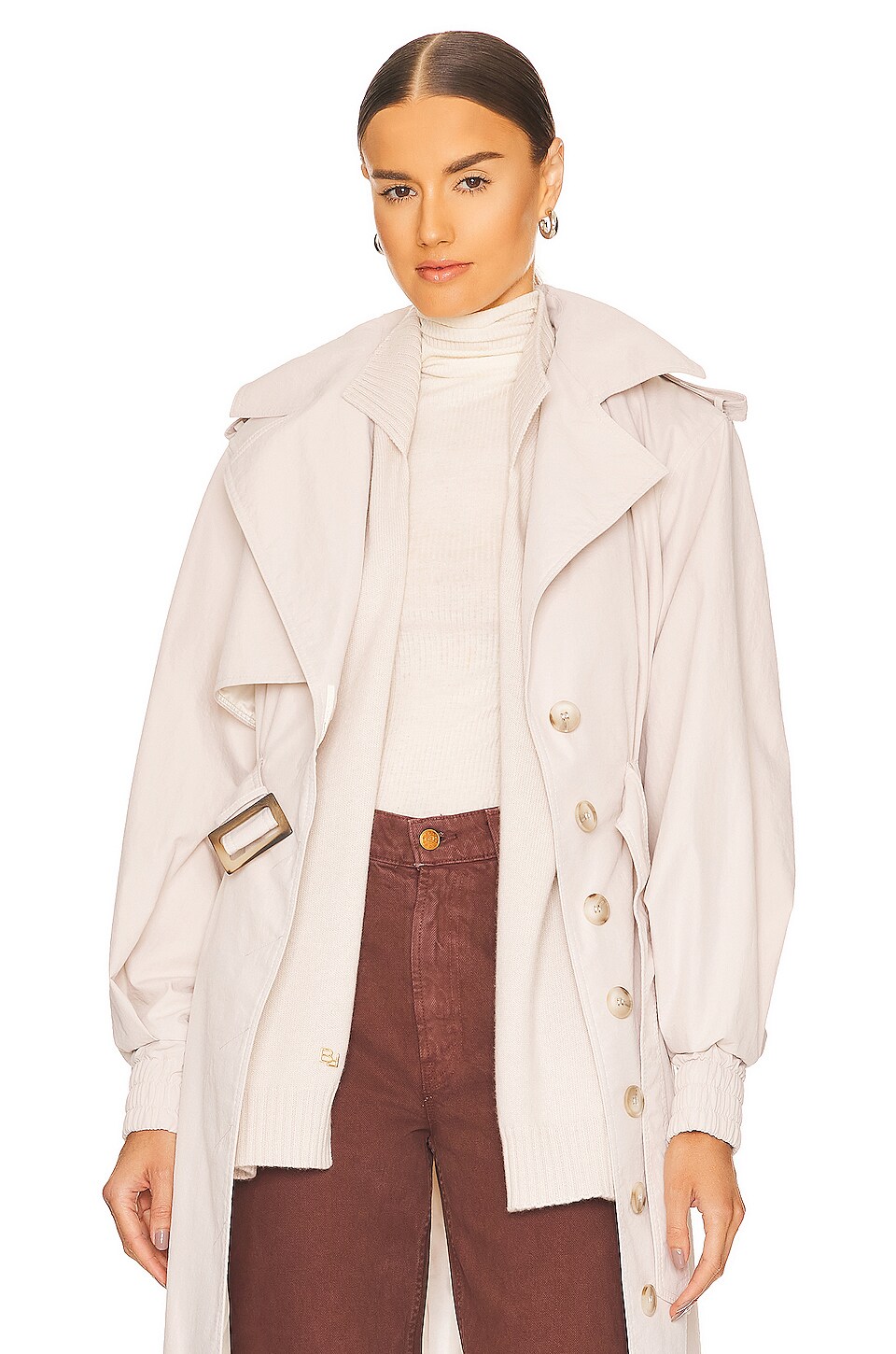 BY FAR Collar Scarf in Dune