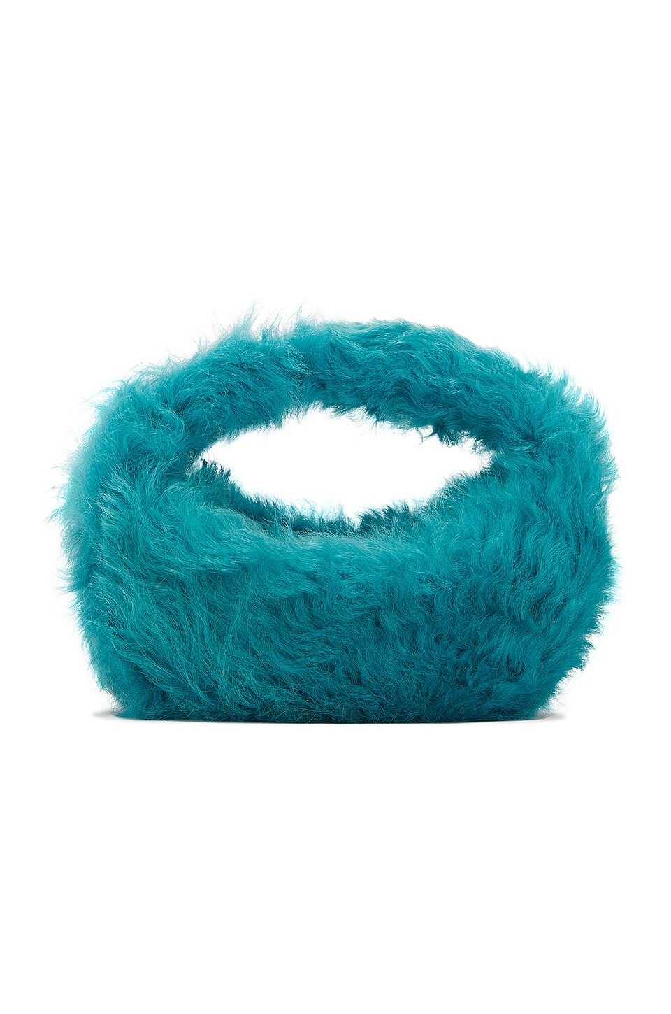 BY FAR Baby Cush Faux Fur Shoulder Bag in Azur Toscana