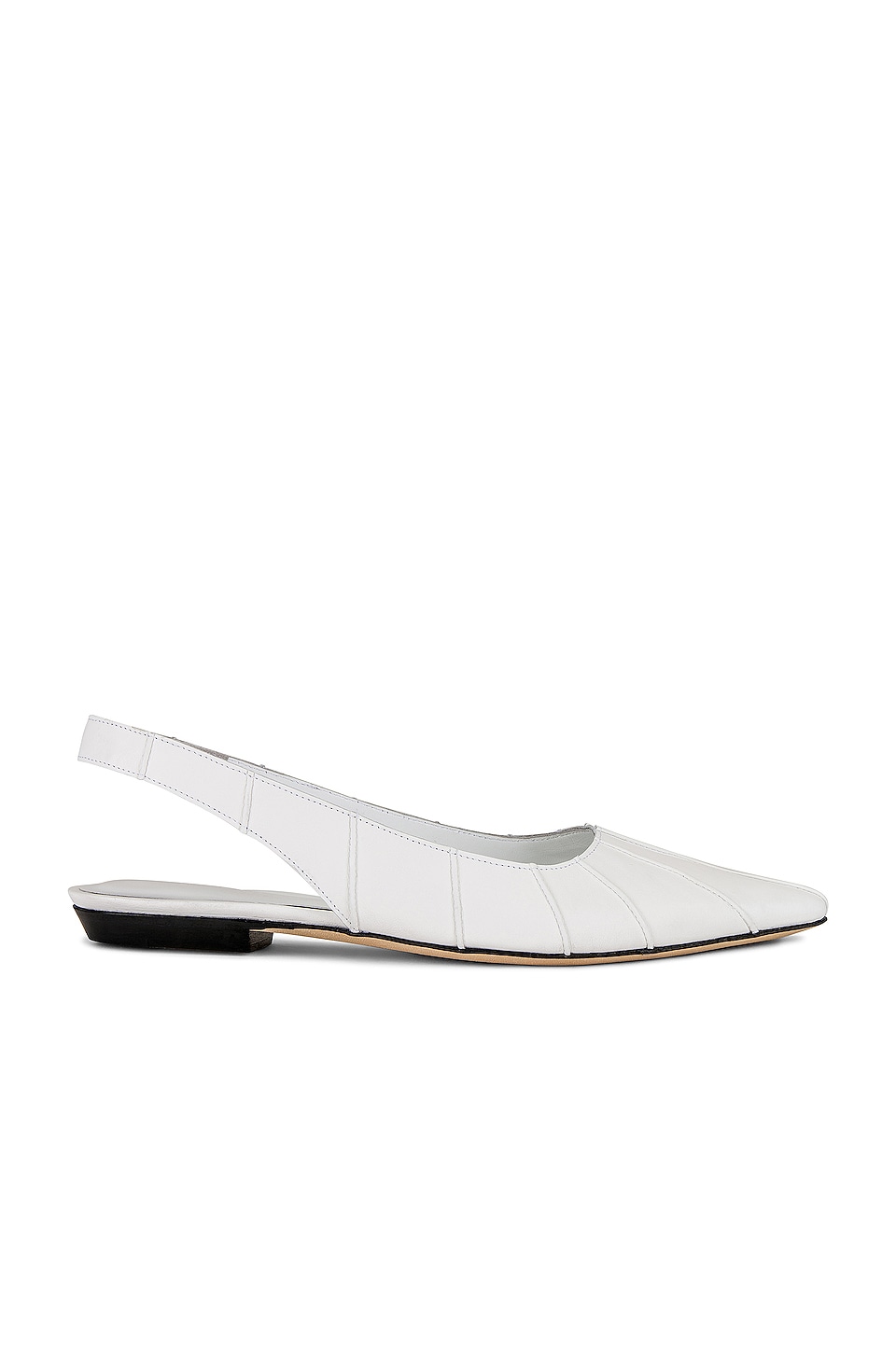 White slingback flat sandals