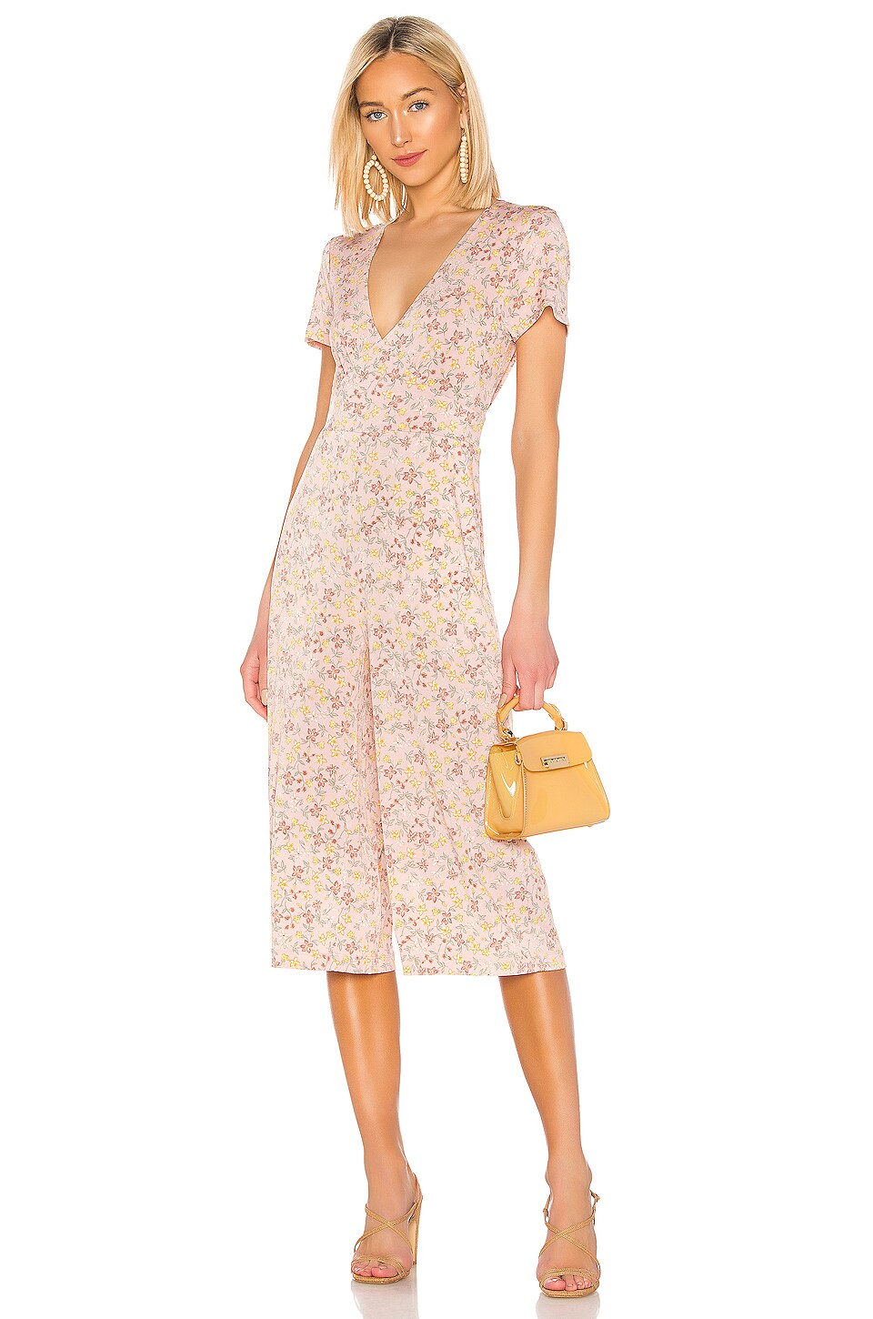 Bcbgeneration Suits BCBGENERATION SHORT SLEEVE JUMPSUIT IN PINK.