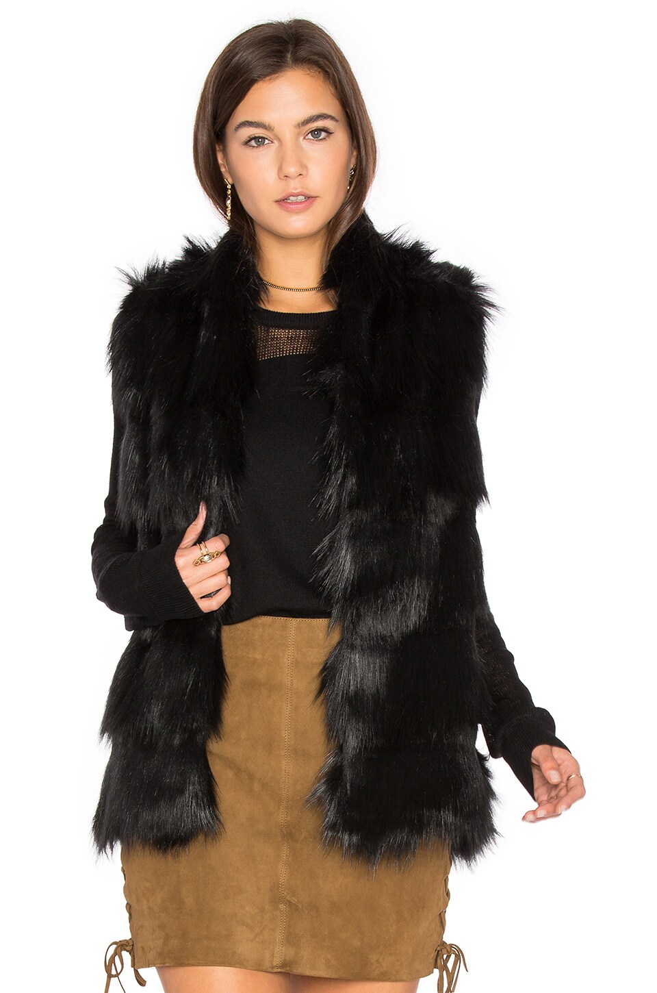 BCBGeneration Faux Fur Shell Vest in 