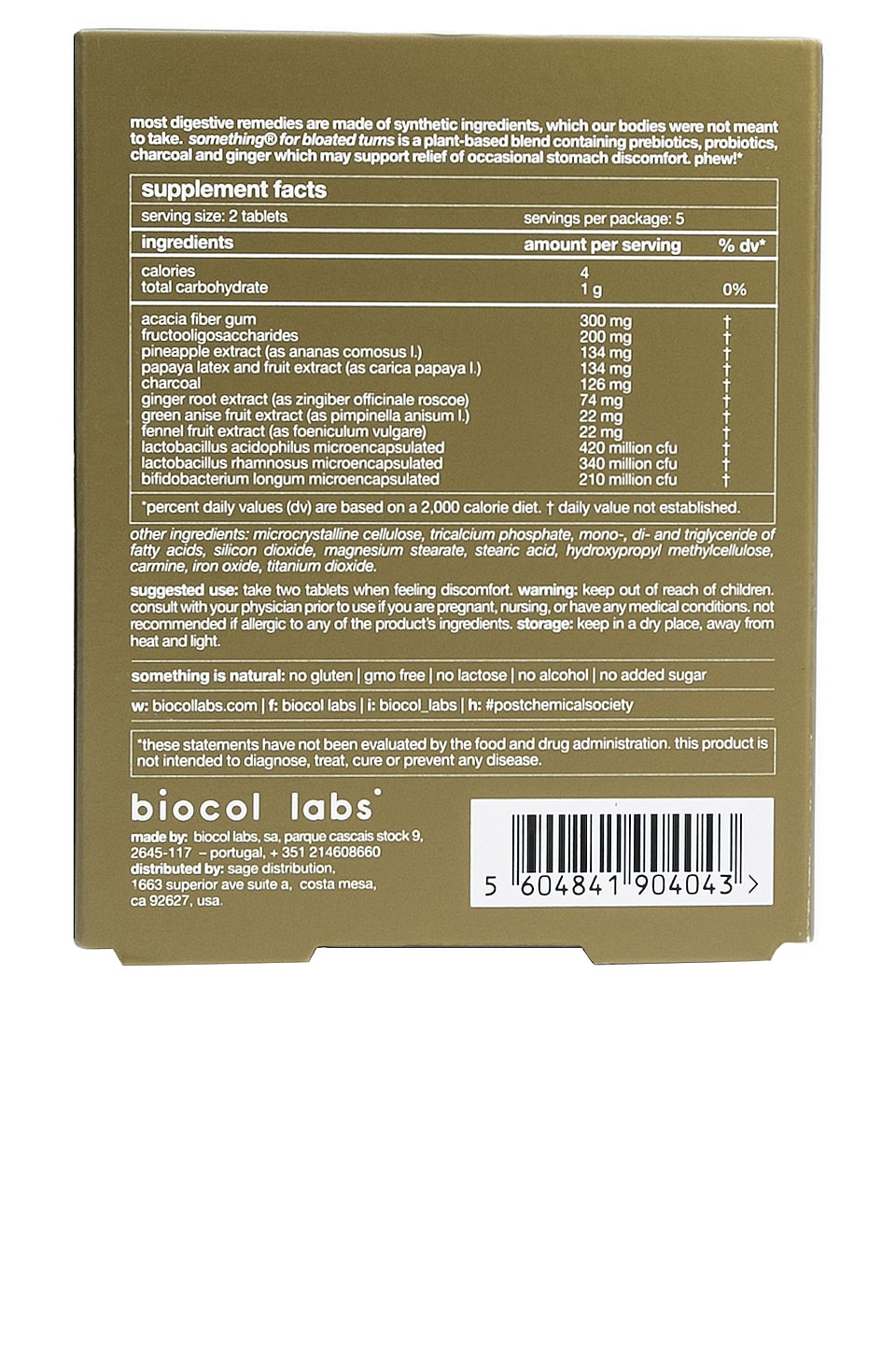 biocol labs something for bloated tums