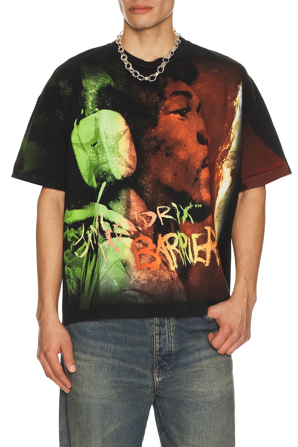 Barriers Worldwide x Jimi Hendrix Alchemy T-Shirt in Vintage Black