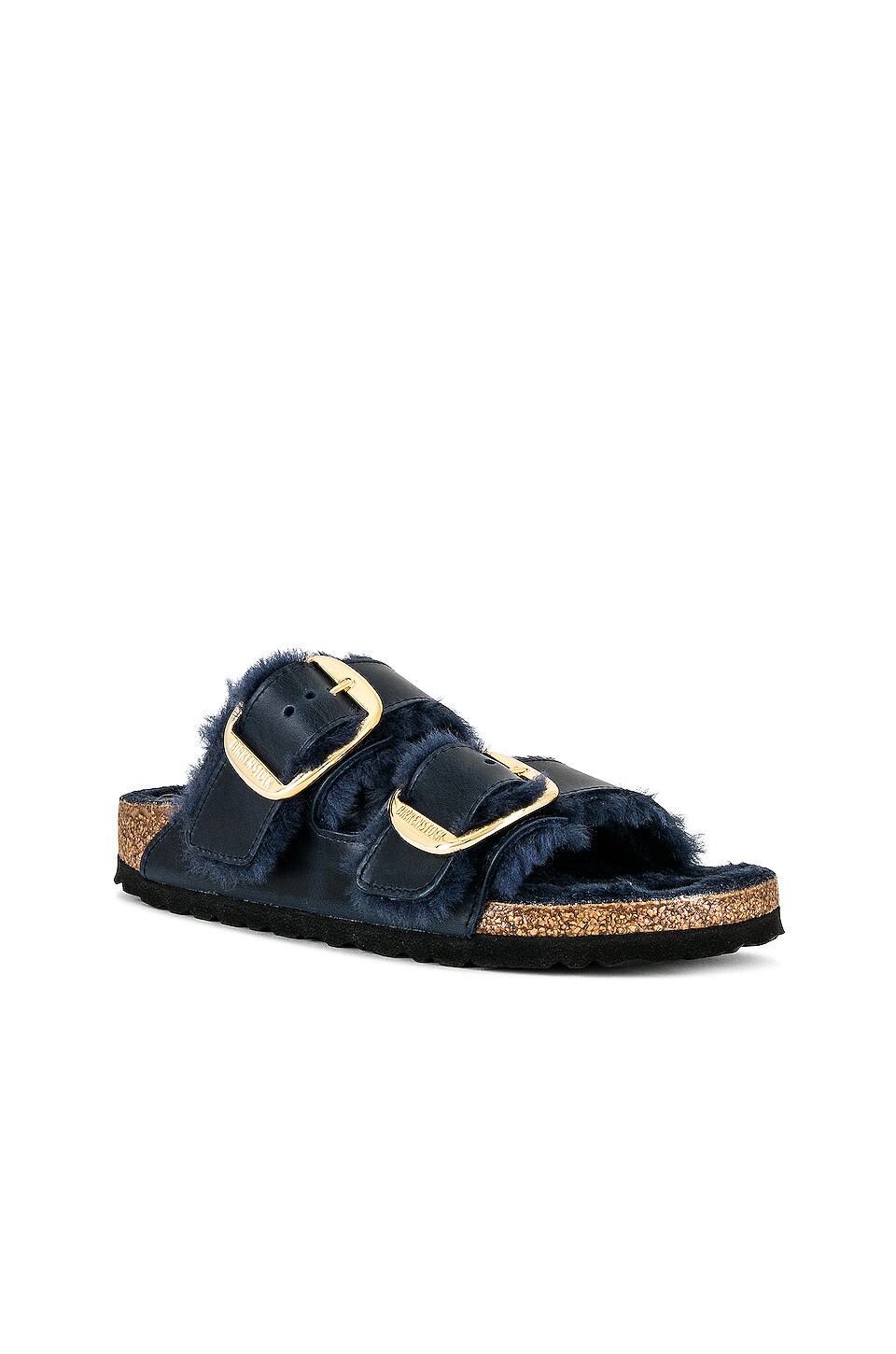 BIRKENSTOCK Arizona Big Buckle Shearling Sandal in Midnight
