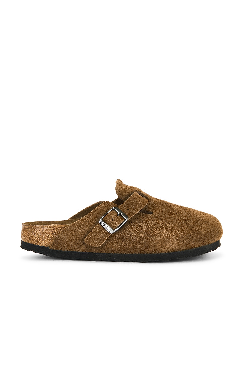 BIRKENSTOCK Boston Soft Footbed Clog in Dark Tea Suede Tonal  display picture 1
