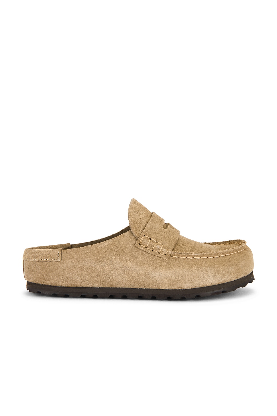BIRKENSTOCK Naples 2.0 Grip Clog in Taupe Suede | REVOLVE