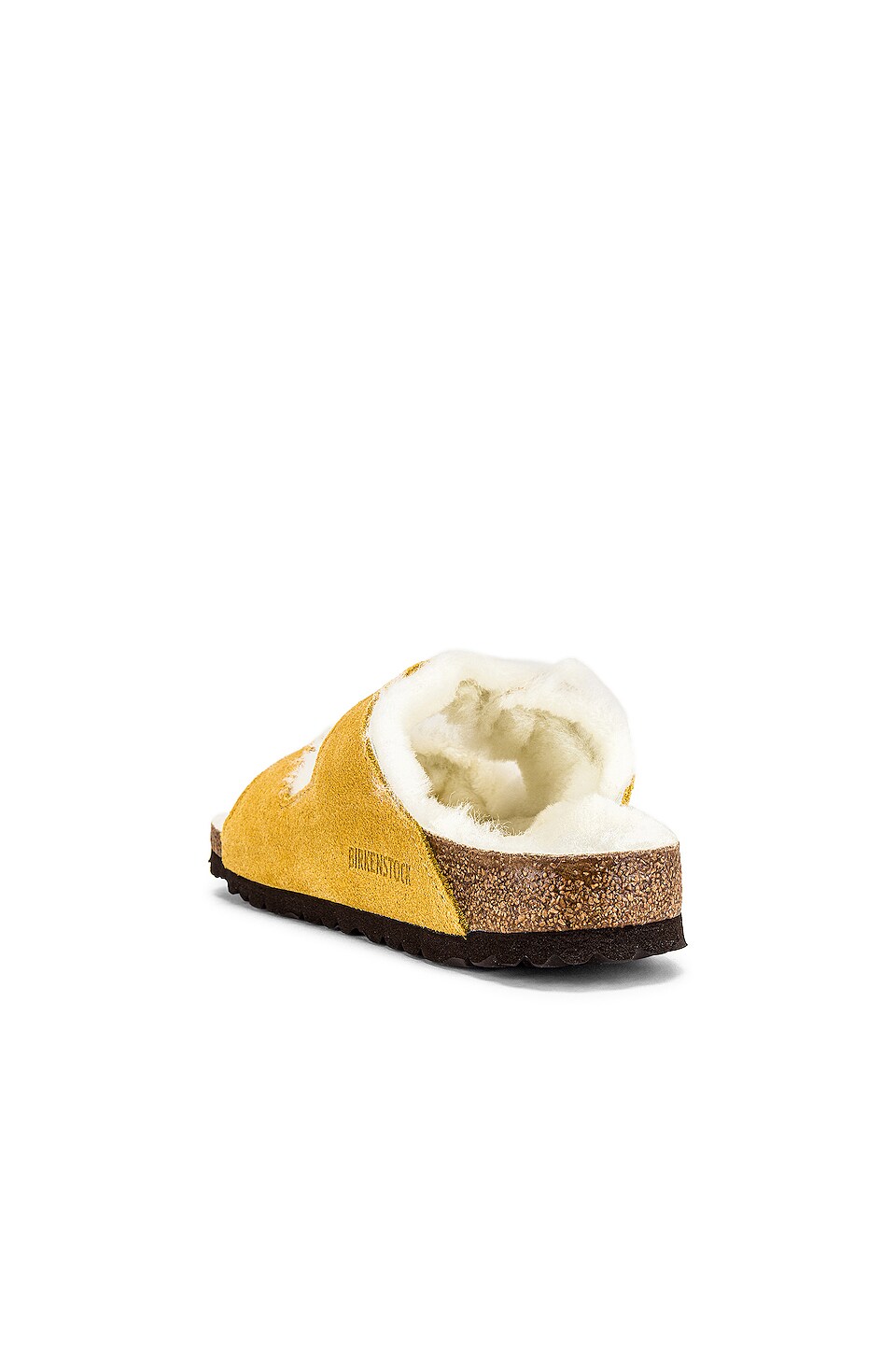 BIRKENSTOCK Arizona Shearling Sandal in Ochre Natural | REVOLVE