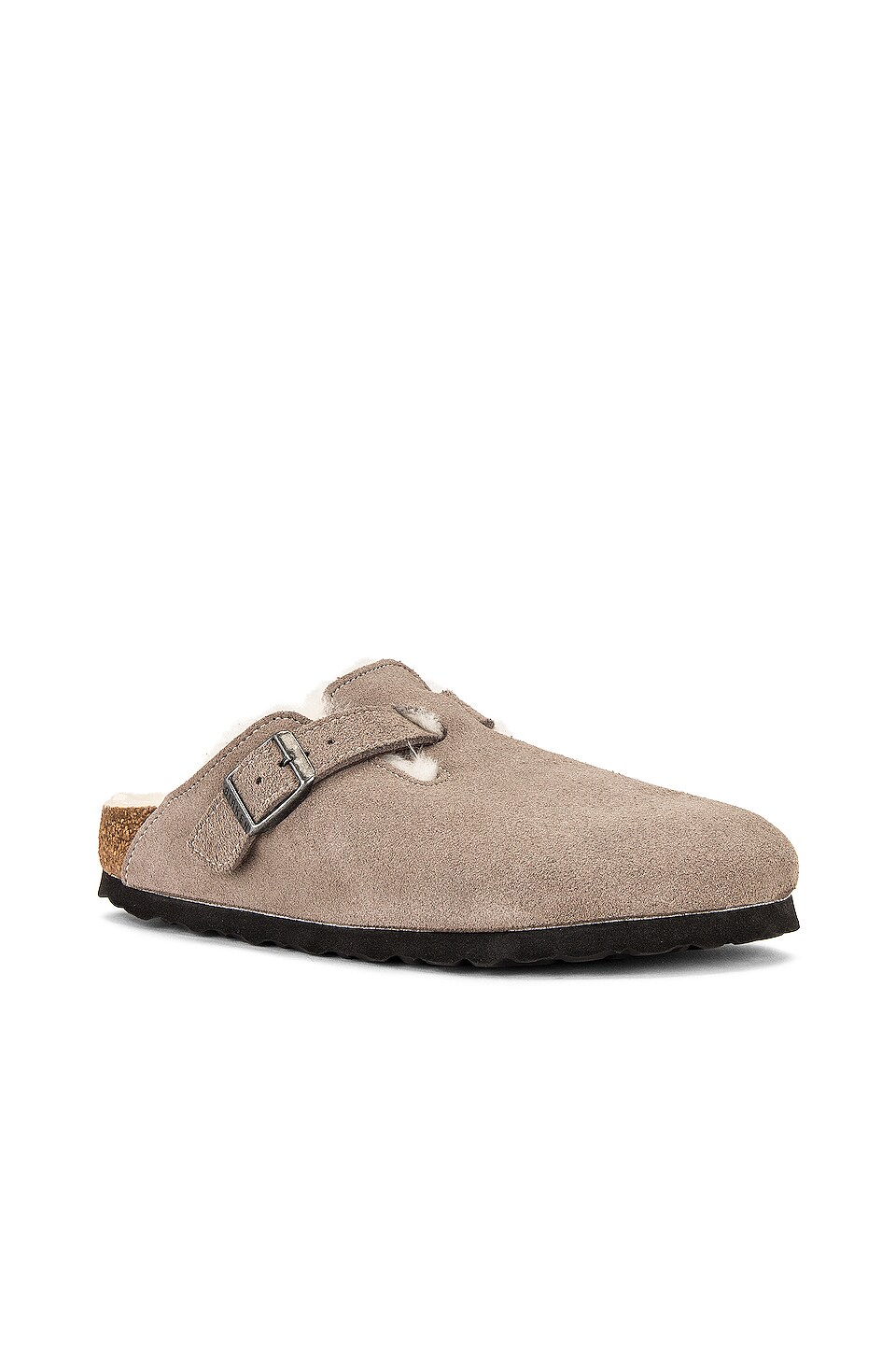 BIRKENSTOCK Boston Shearling Clog in Stone Coin