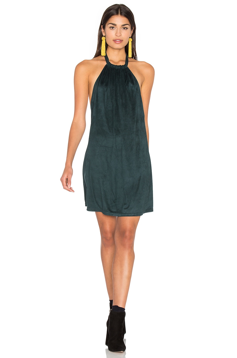 suede halter dress