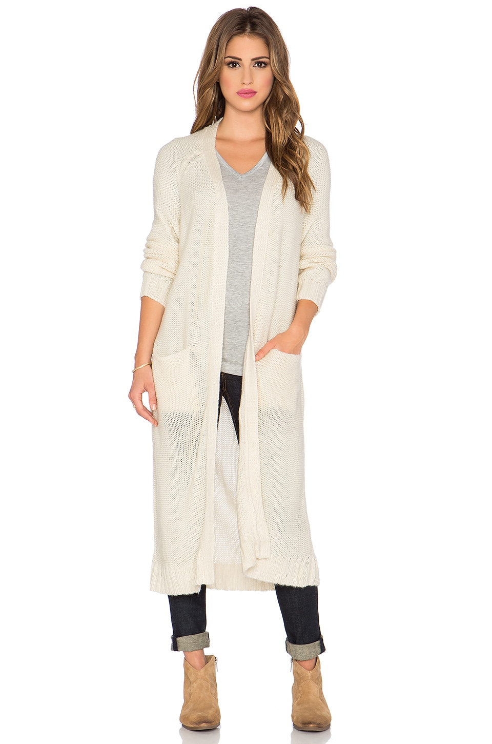 Bishop   Young Duster Cardigan in Ivory | REVOLVE