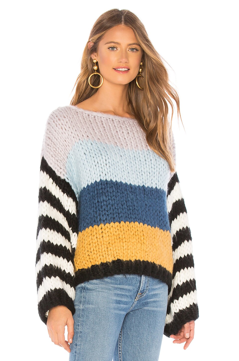 BLANKNYC Chunky Stripe Sweater in Mixed Signals
