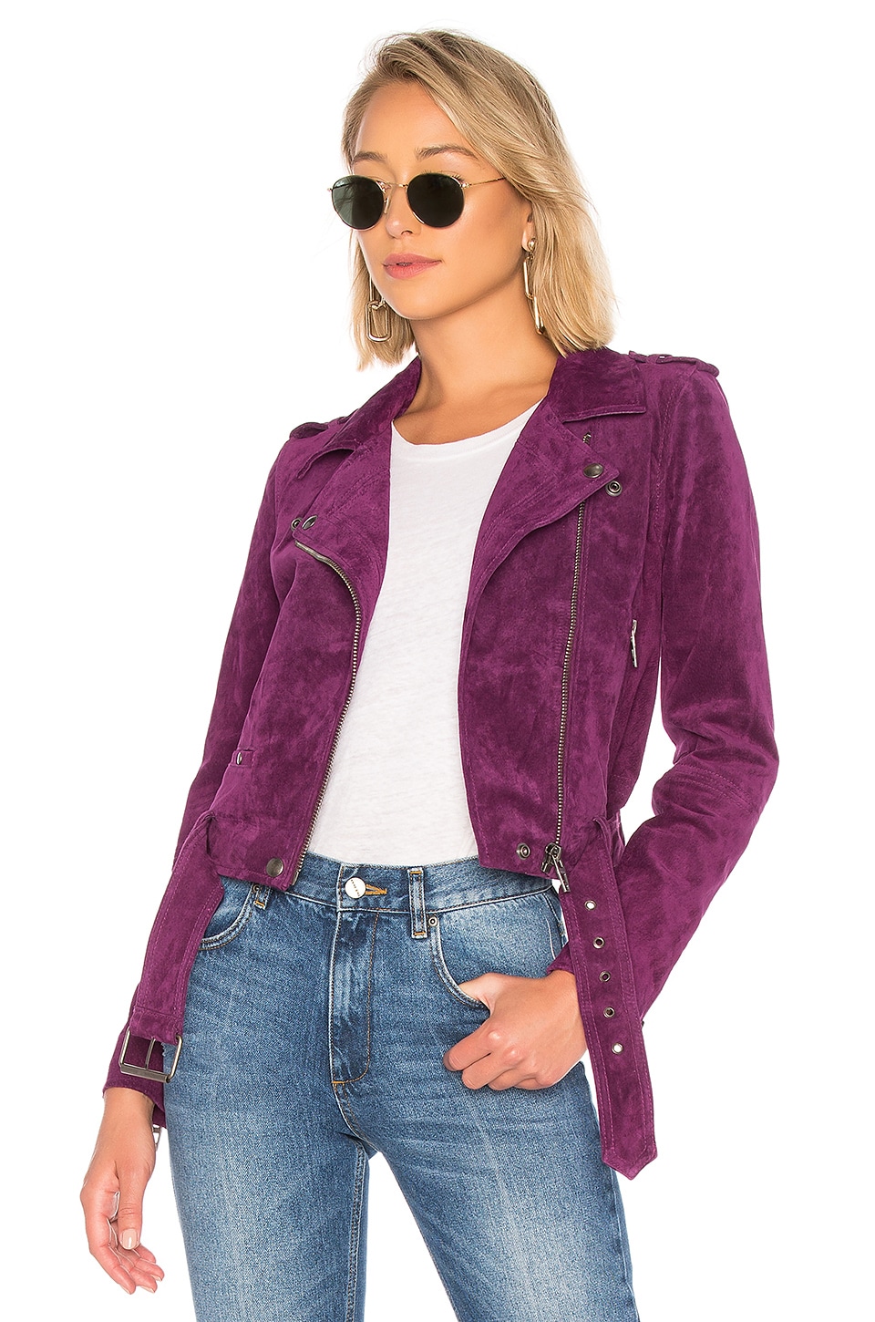 purple suede jacket womens