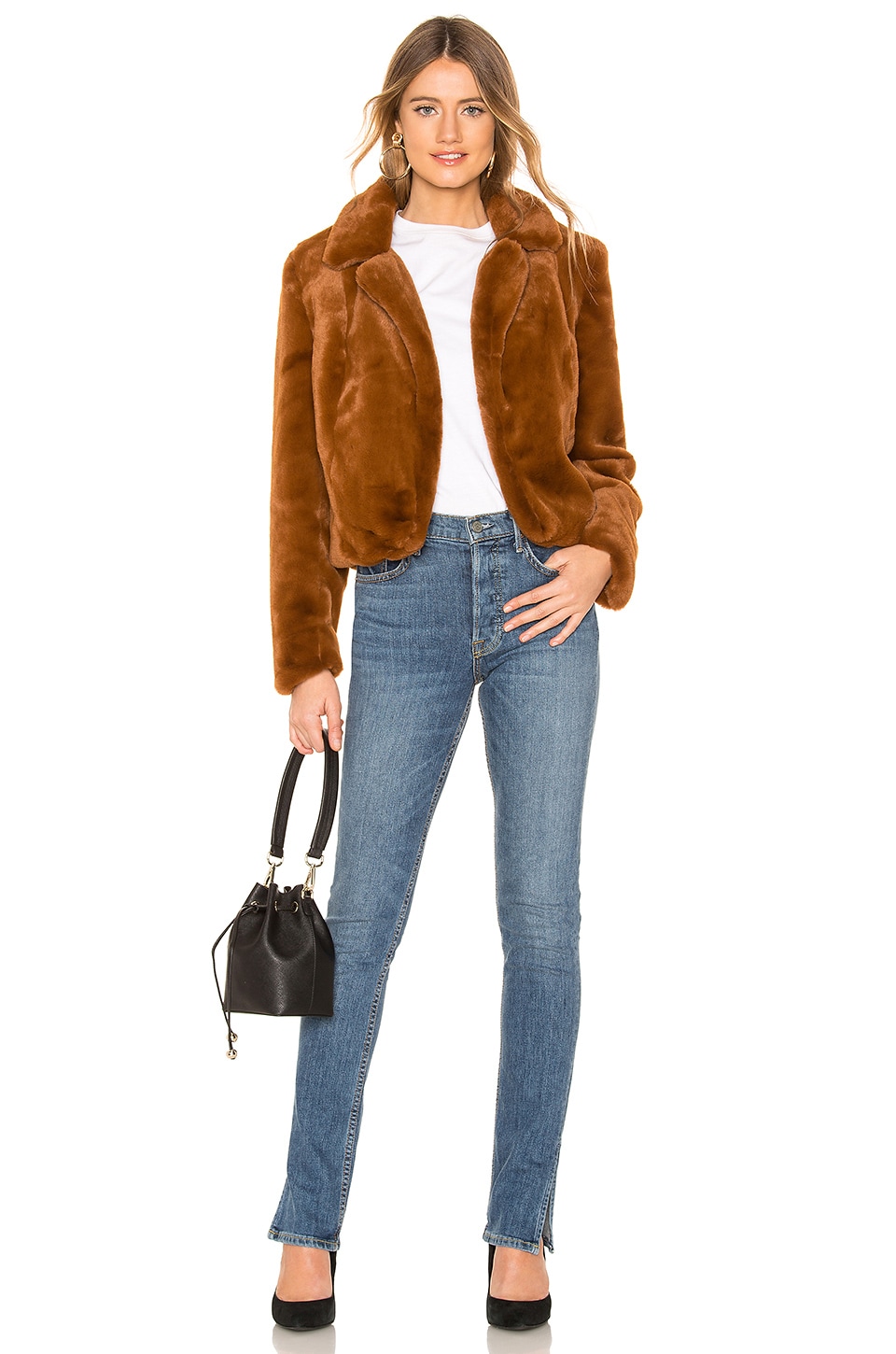 Blanknyc Faux Fur Cropped Jacket In Milk Chocolate Revolve 7339