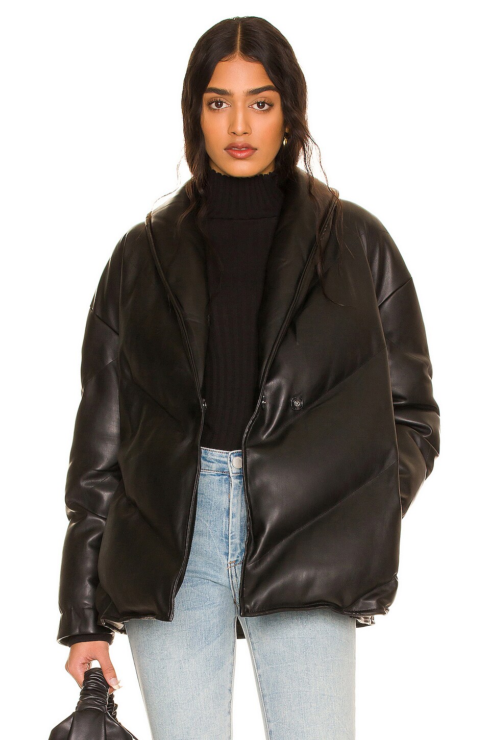 BLANKNYC Tie Waist Puffer in The Love Doctor