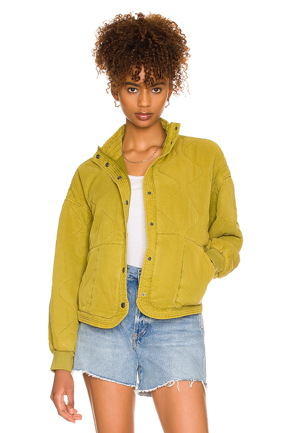 BLANKNYC Quilted Jacket in Salted Lime | REVOLVE