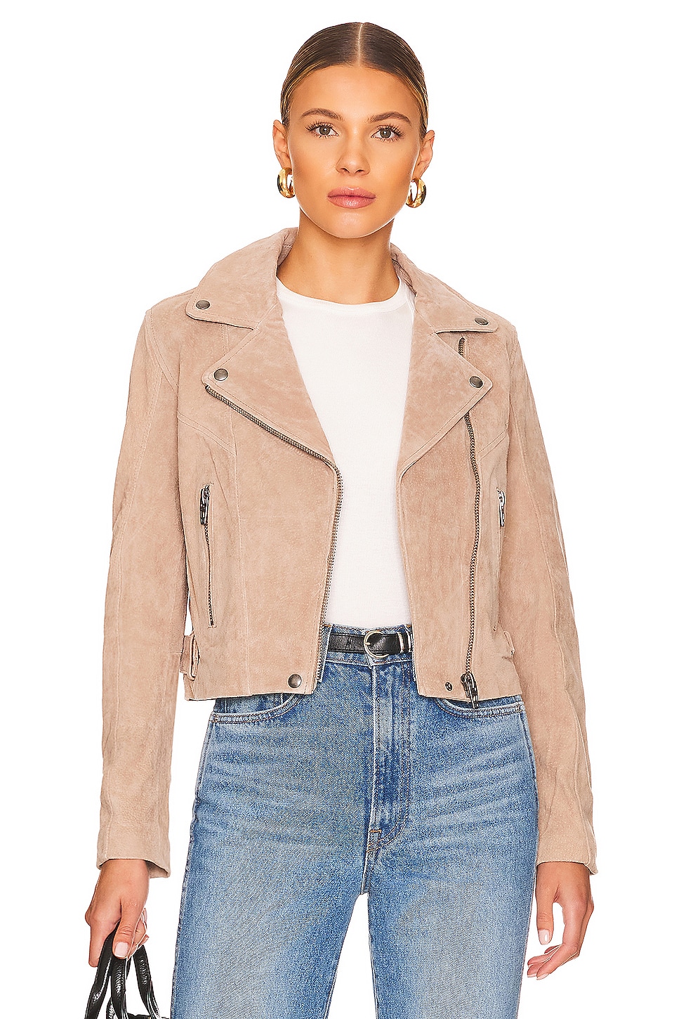 BLANKNYC Suede Moto Jacket in Bare It All | REVOLVE