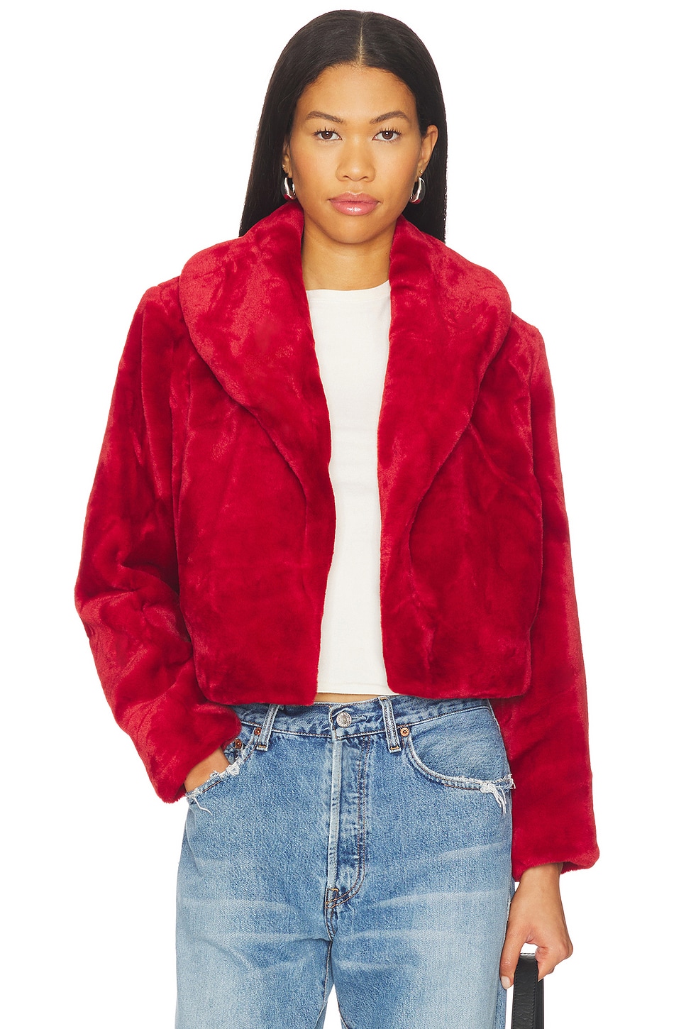Cropped Faux Fur Coat