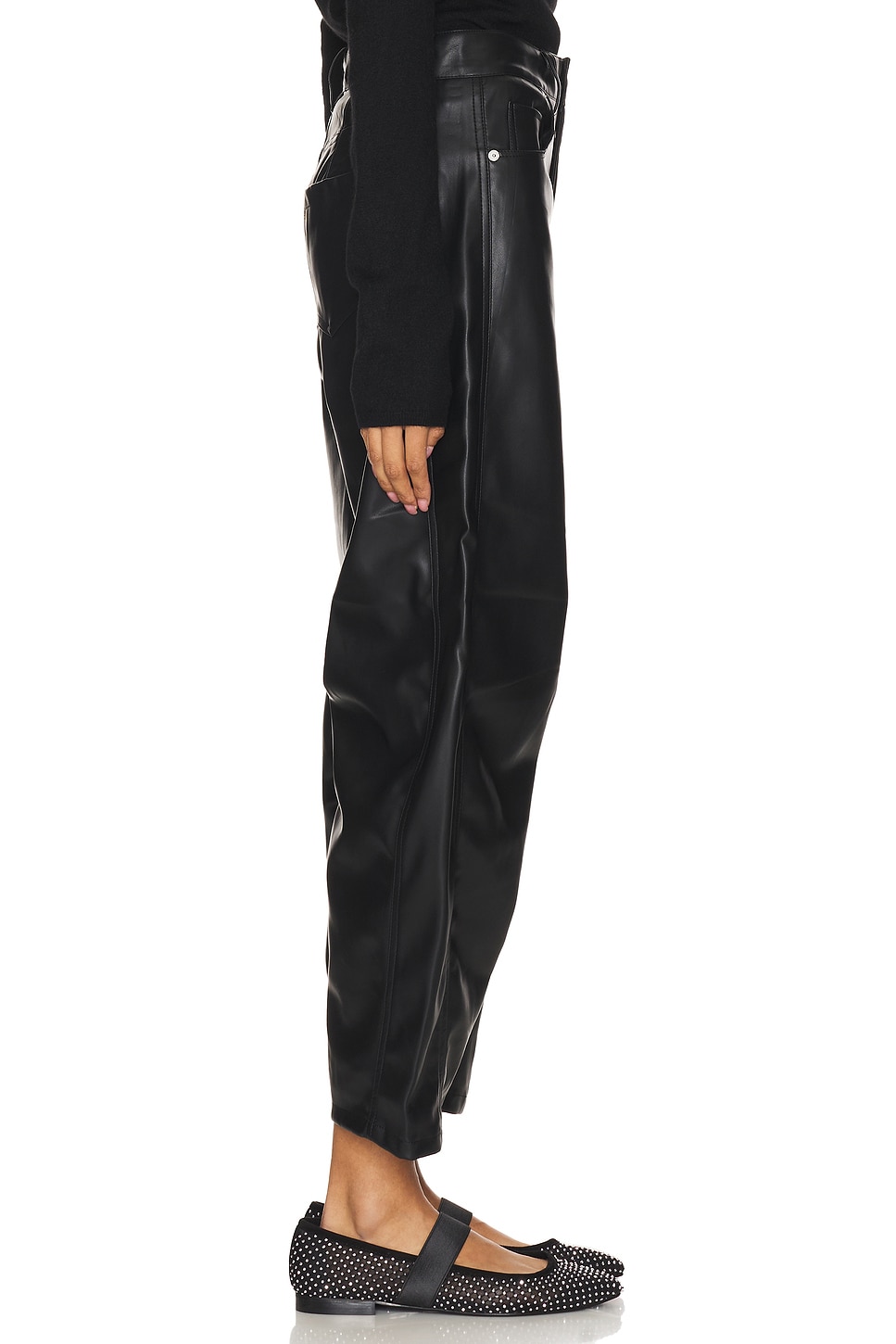 BLANKNYC Barrel Leg Faux Leather Pant thumbnail