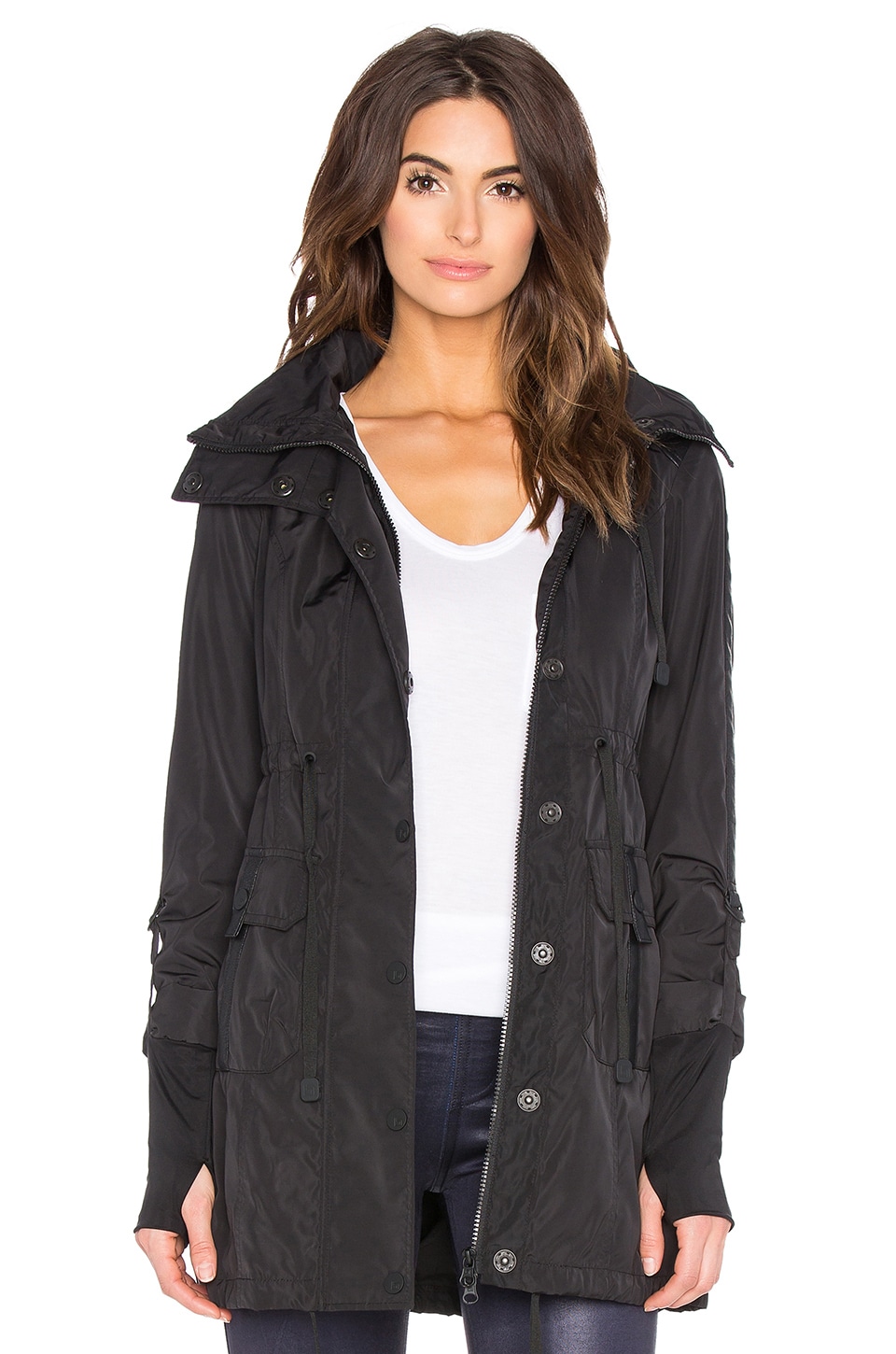 BLANC NOIR Hooded Anorak Jacket in Black | REVOLVE