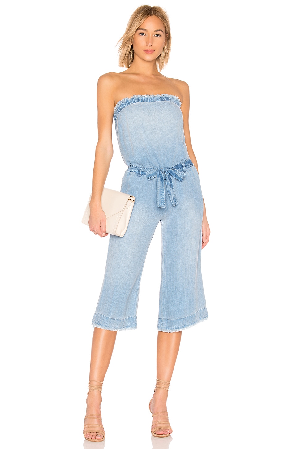 Bella dahl strapless frayed jumpsuit Clearance