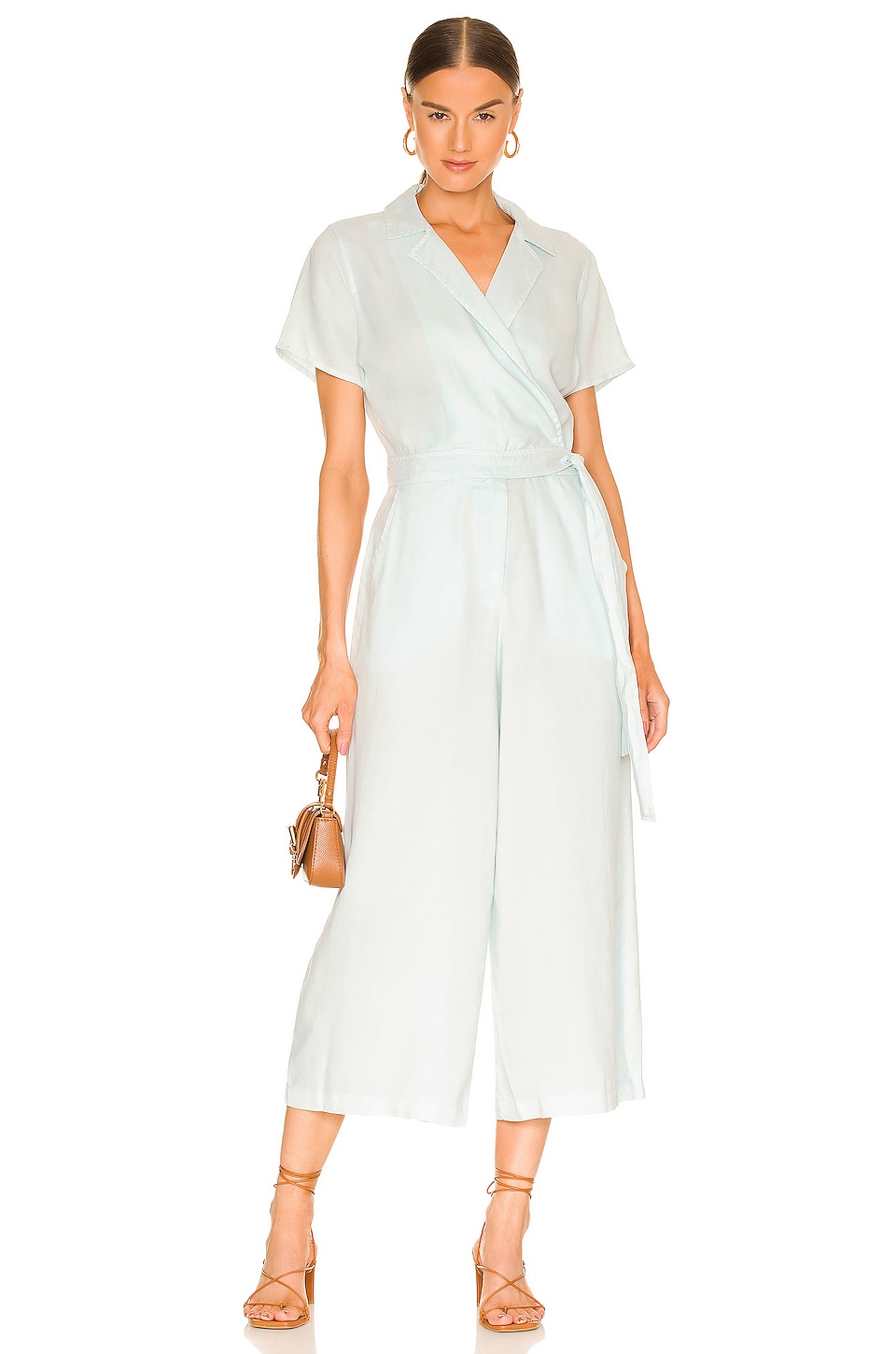 Bella Dahl Wrap Jumpsuit in Dusty Seafoam | REVOLVE