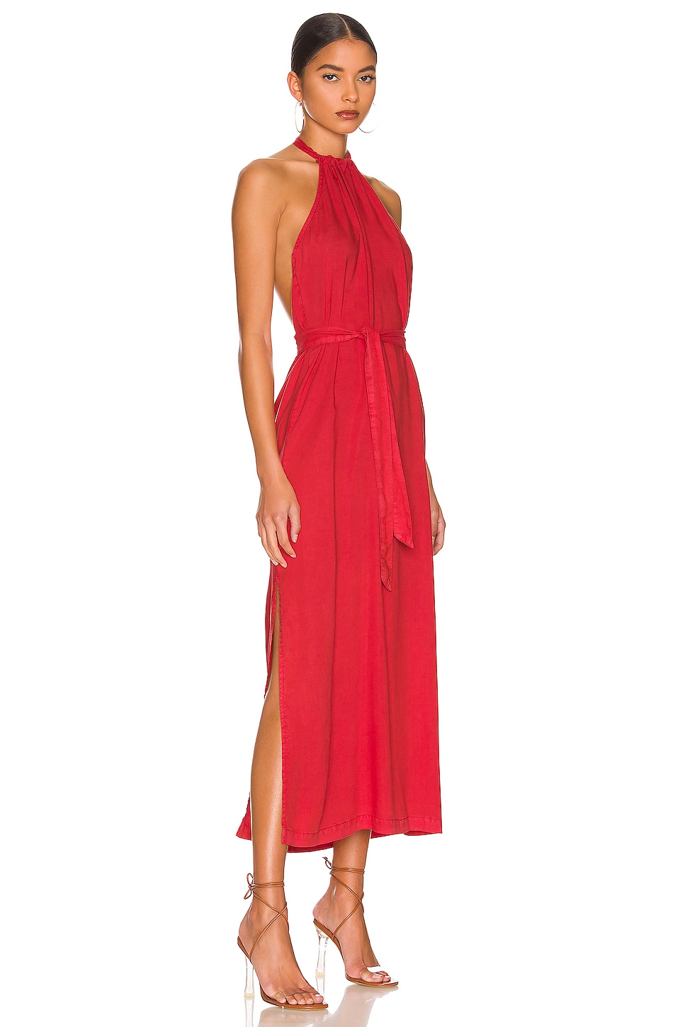 Bella Dahl Smocked Waist Halter Midi Dress