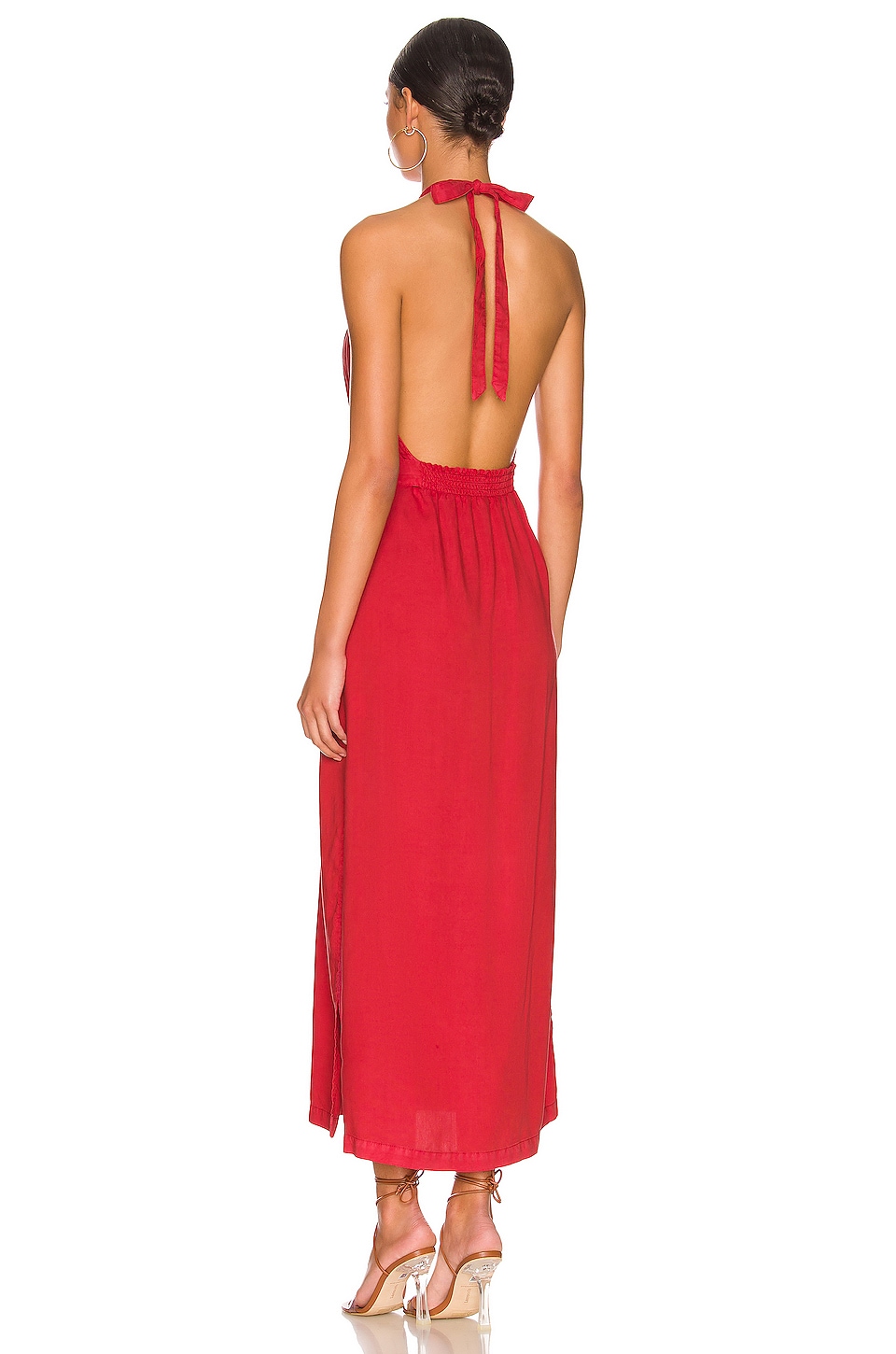 Bella Dahl Smocked Waist Halter Midi Dress